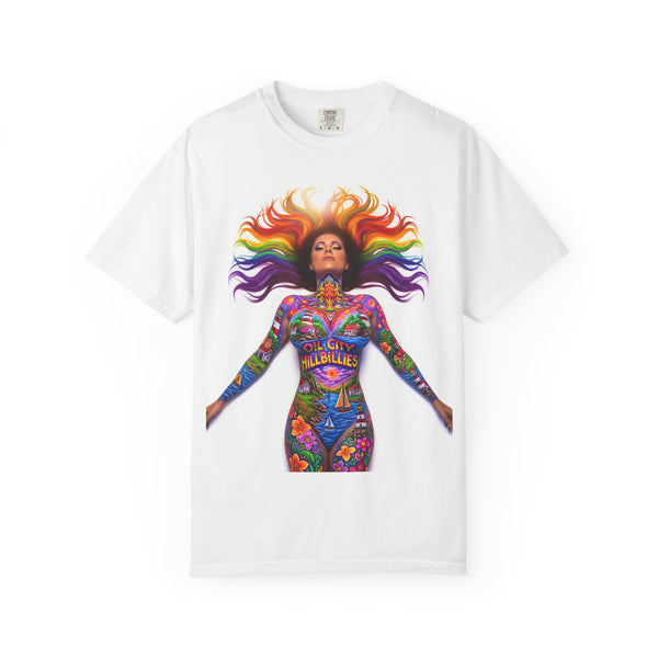 Oil City Hillbillies Full Body Art – Colorful Empowerment T-Shirt, Vibrant Art Tee, Unisex Graphic Shirt, Festival Wear, Pride Apparel, Gift for Artists