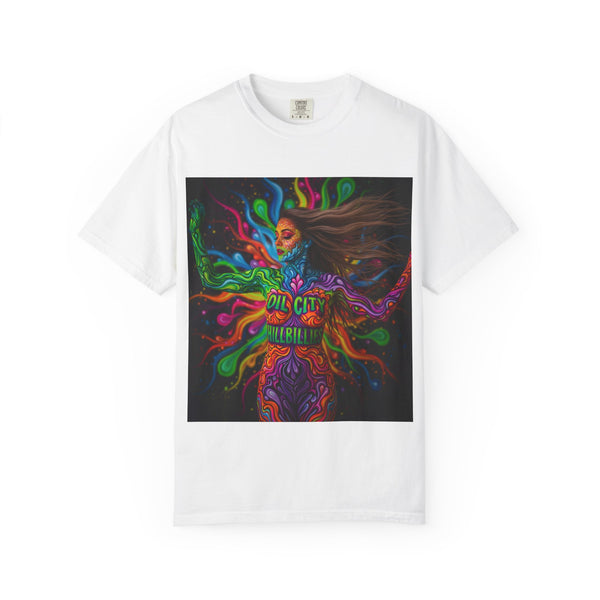 Garment-Dyed Oil City Hillbillies Tee Inspired by Southern Roots and Backwoods Culture, Bohemian T-shirt for Music Festivals, Artistic Outlaw Fashion Statement, Perfect Gift for Fans