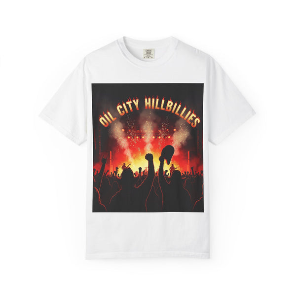 Oil City Hillbillies Concert Tee – Unisex Garment-Dyed T-Shirt, Music Festival Shirt, Country Music Lover Gift, Retro Graphic Band Tee, Southern Outlaw Merch