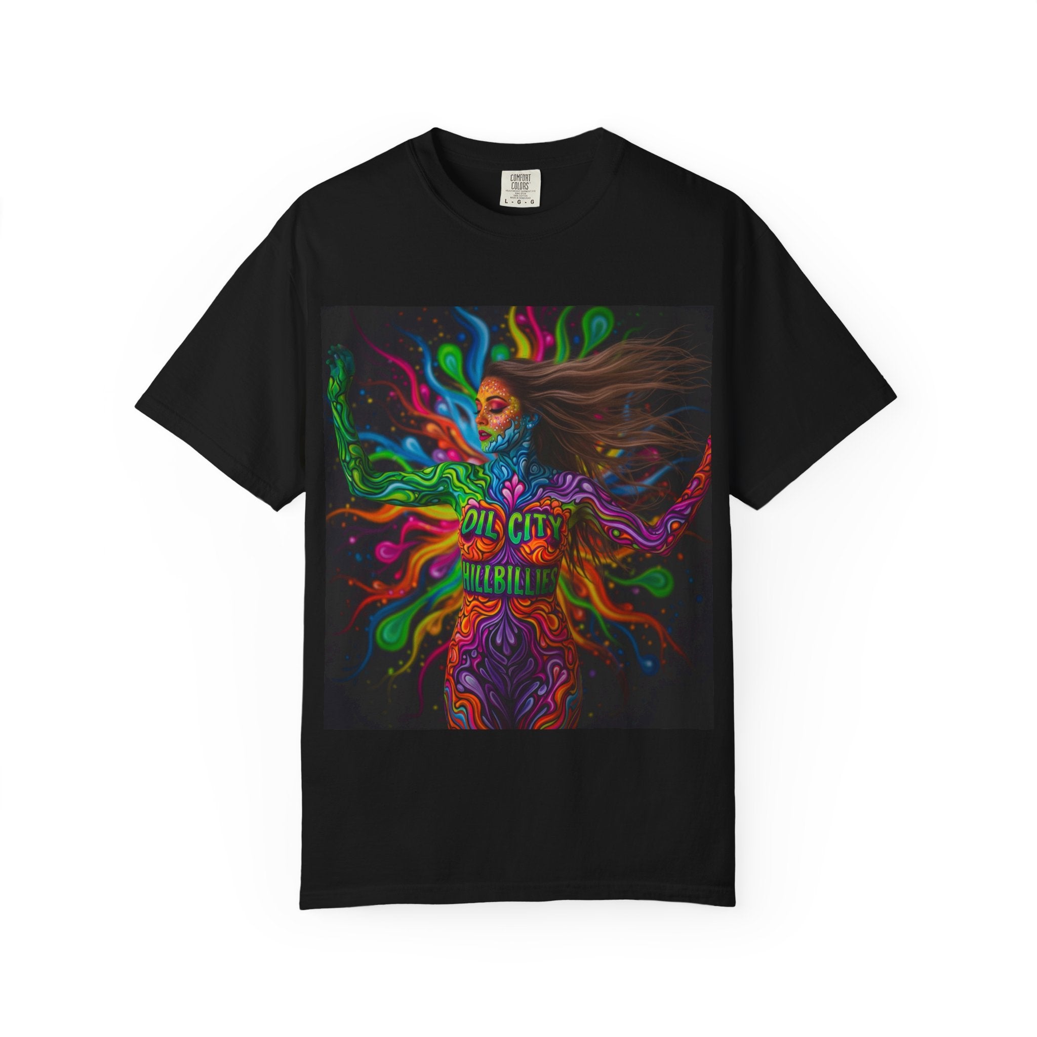 Garment-Dyed Oil City Hillbillies Tee Inspired by Southern Roots and Backwoods Culture, Bohemian T-shirt for Music Festivals, Artistic Outlaw Fashion Statement, Perfect Gift for Fans