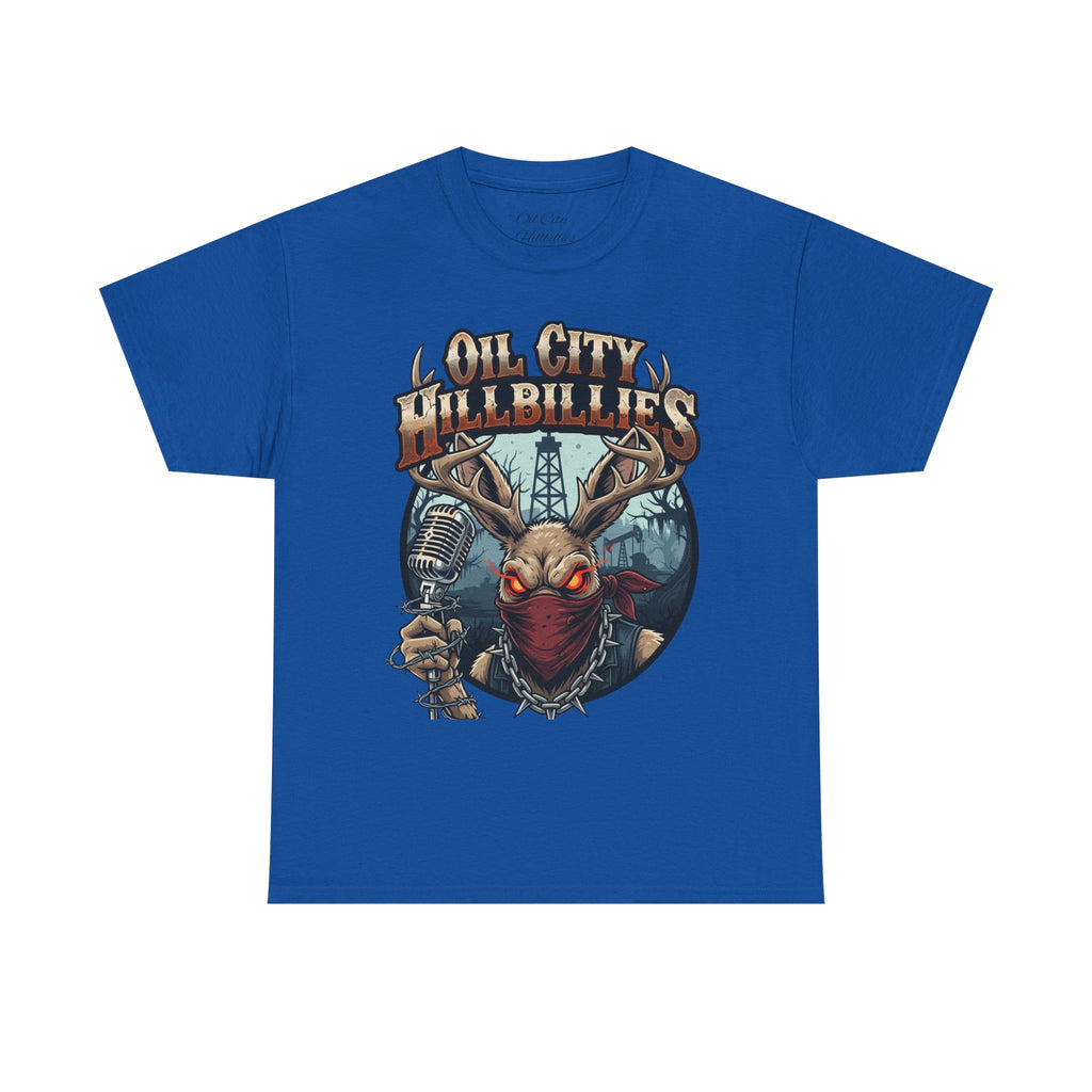 Oil City Hillbillies Unisex Heavy Cotton Tee | Vintage Graphic Tee, Music Festival Shirt, Country Style Apparel, Gift for Him, Casual Wear