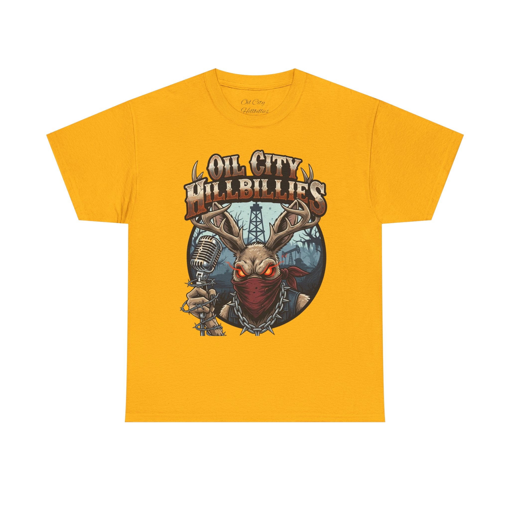 Oil City Hillbillies Unisex Heavy Cotton Tee | Vintage Graphic Tee, Music Festival Shirt, Country Style Apparel, Gift for Him, Casual Wear