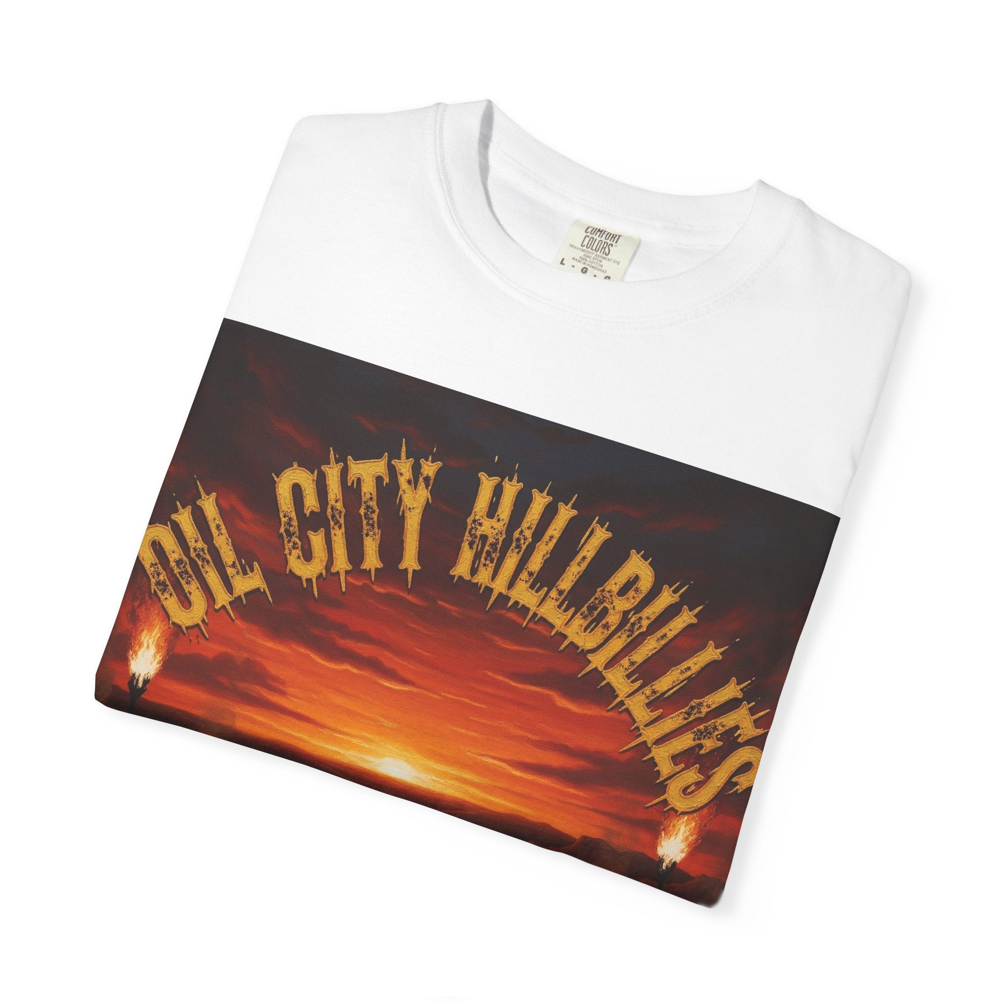 Oil City Hillbillies Sunset Vibe Unisex Tee – Summer Shirt, Festival Fashion, Vintage Graphic Band Tee, Edgy Southern Streetwear