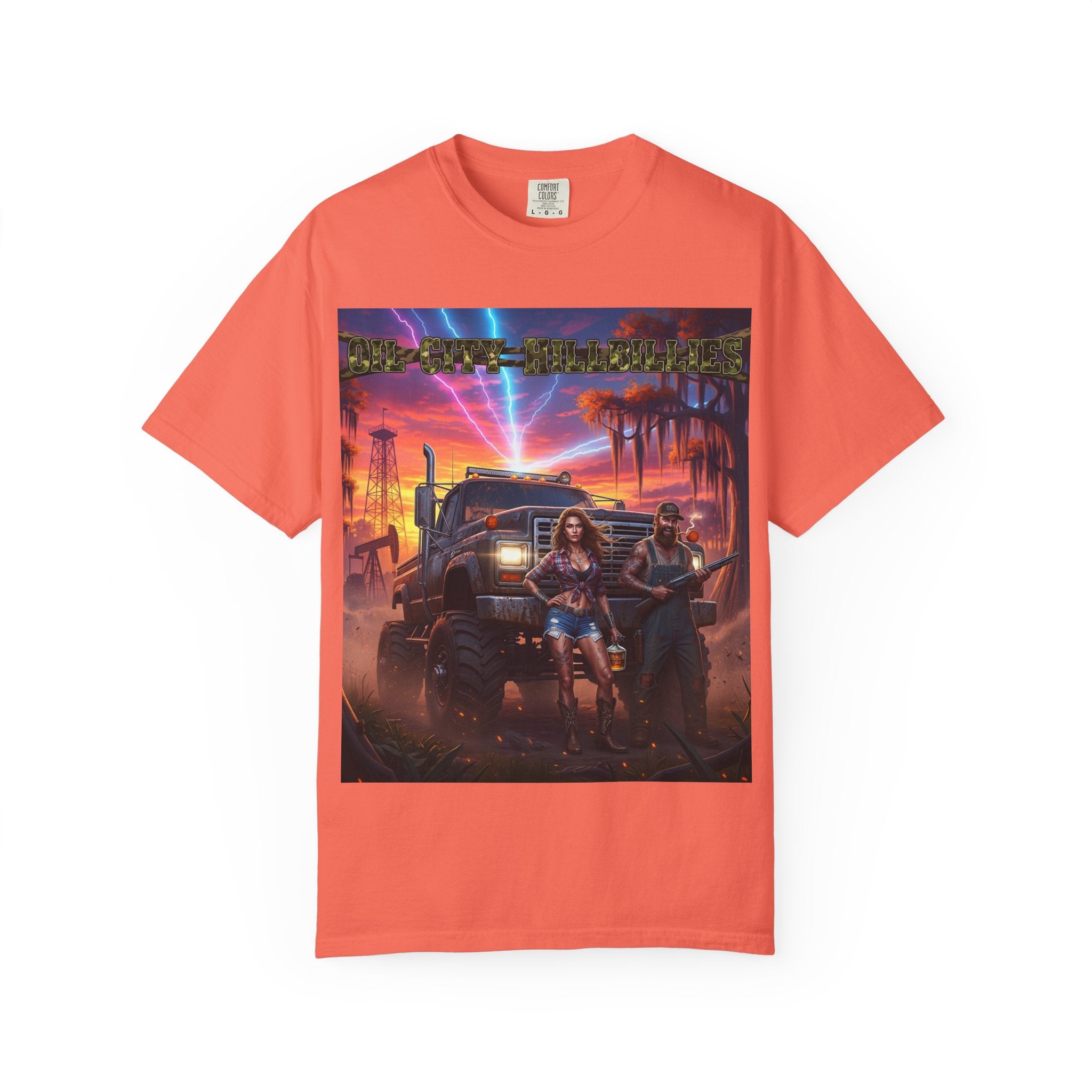 Oil City Hillbillies Adventurous Graphic T-Shirt – Fun Gift for Outdoor Lovers, Summer Vibes, Unisex Casual Wear, Adventure Shirt, Retro Band Tee