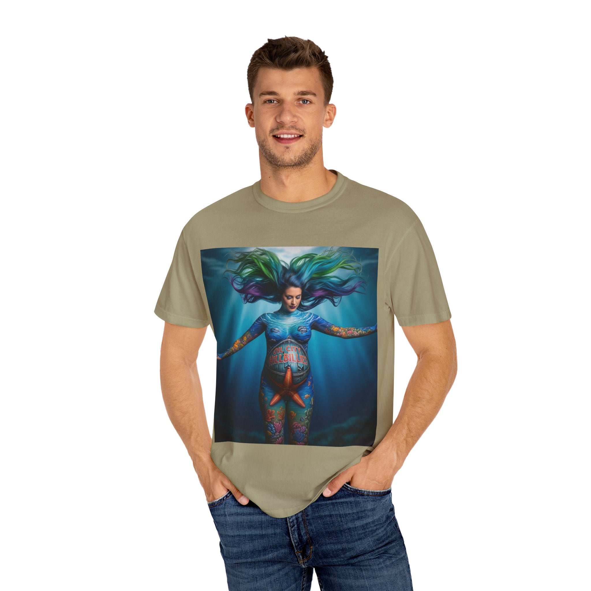 Garment-Dyed Oil City Hillbillies Tee Inspired by Southern Roots and Backwoods Culture, Bohemian T-shirt for Music Festivals, Artistic Outlaw Fashion Statement, Perfect Gift for Fans