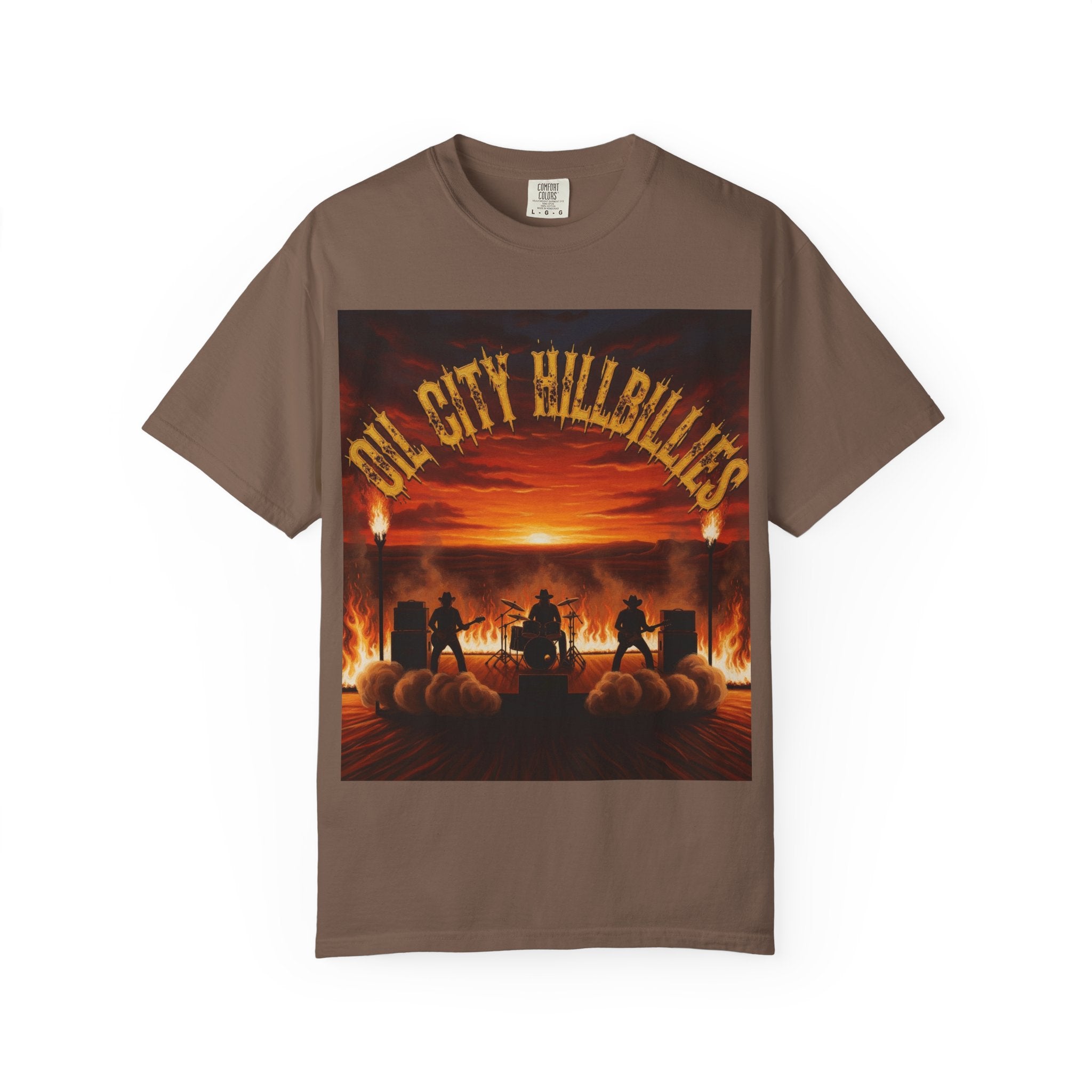 Oil City Hillbillies Sunset Vibe Unisex Tee – Summer Shirt, Festival Fashion, Vintage Graphic Band Tee, Edgy Southern Streetwear