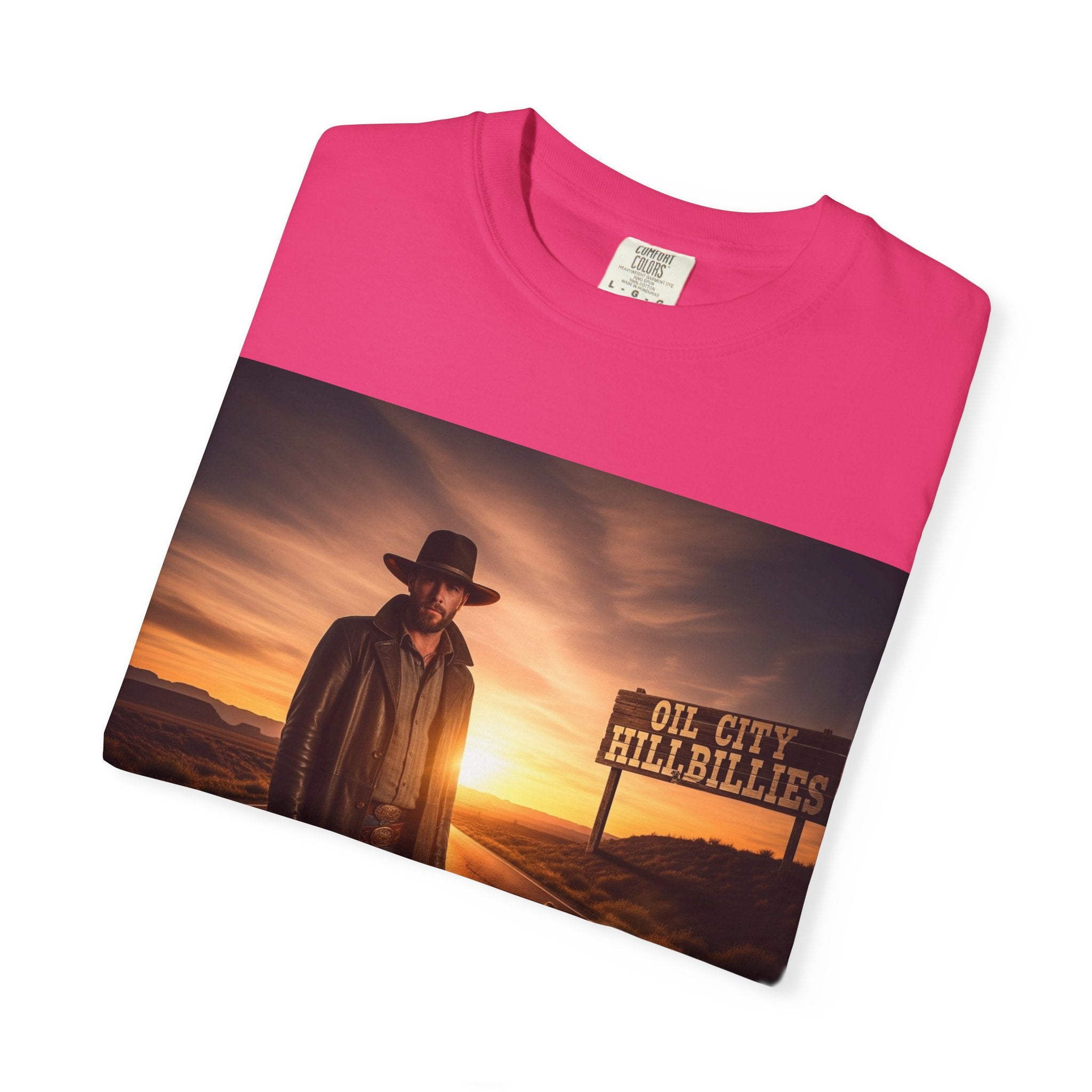 OCH Sunset Cowboy Graphic T-Shirt – Western Style Tee, Gift for Outlaw Country Fans, Casual Wear, Adventure Apparel, Unisex Fashion