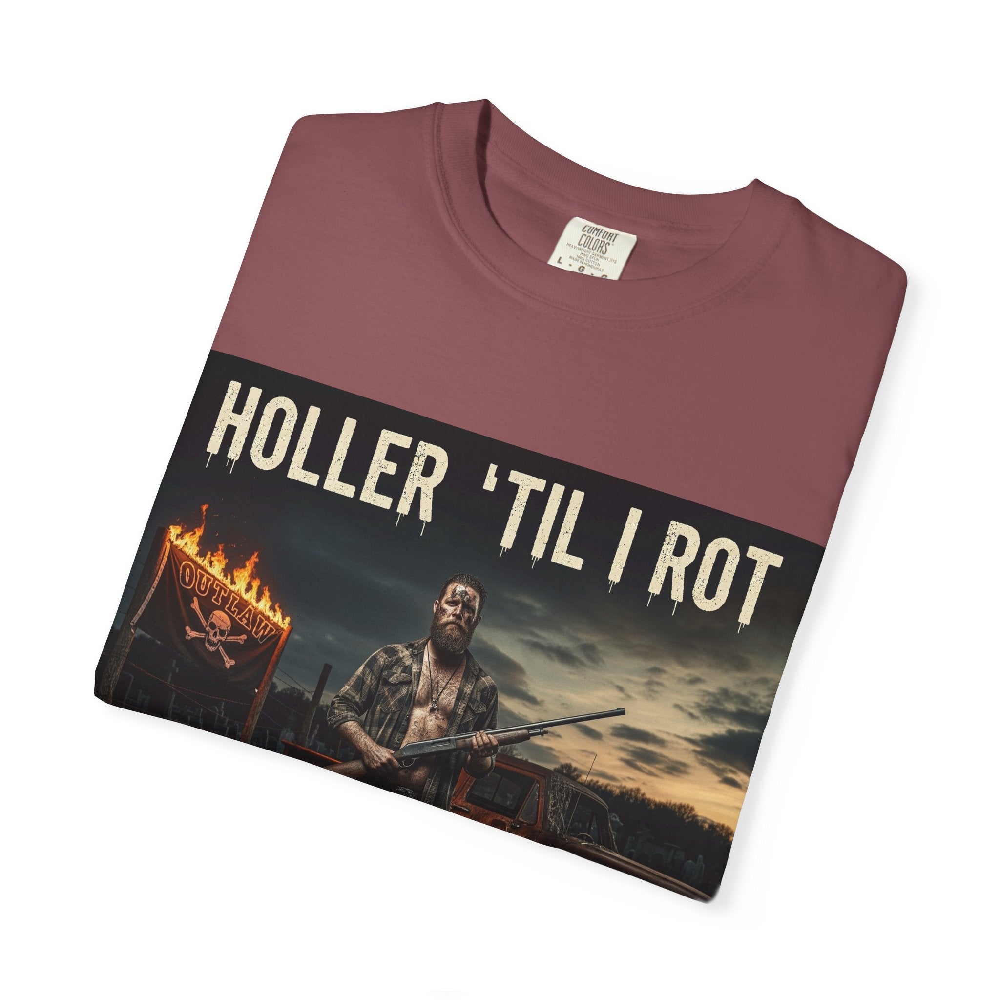 Unisex Graphic Tee - Holler 'Til I Rot, Oil City Hillbillies, Casual Wear, Music Fans, Vintage Style, Great Gift