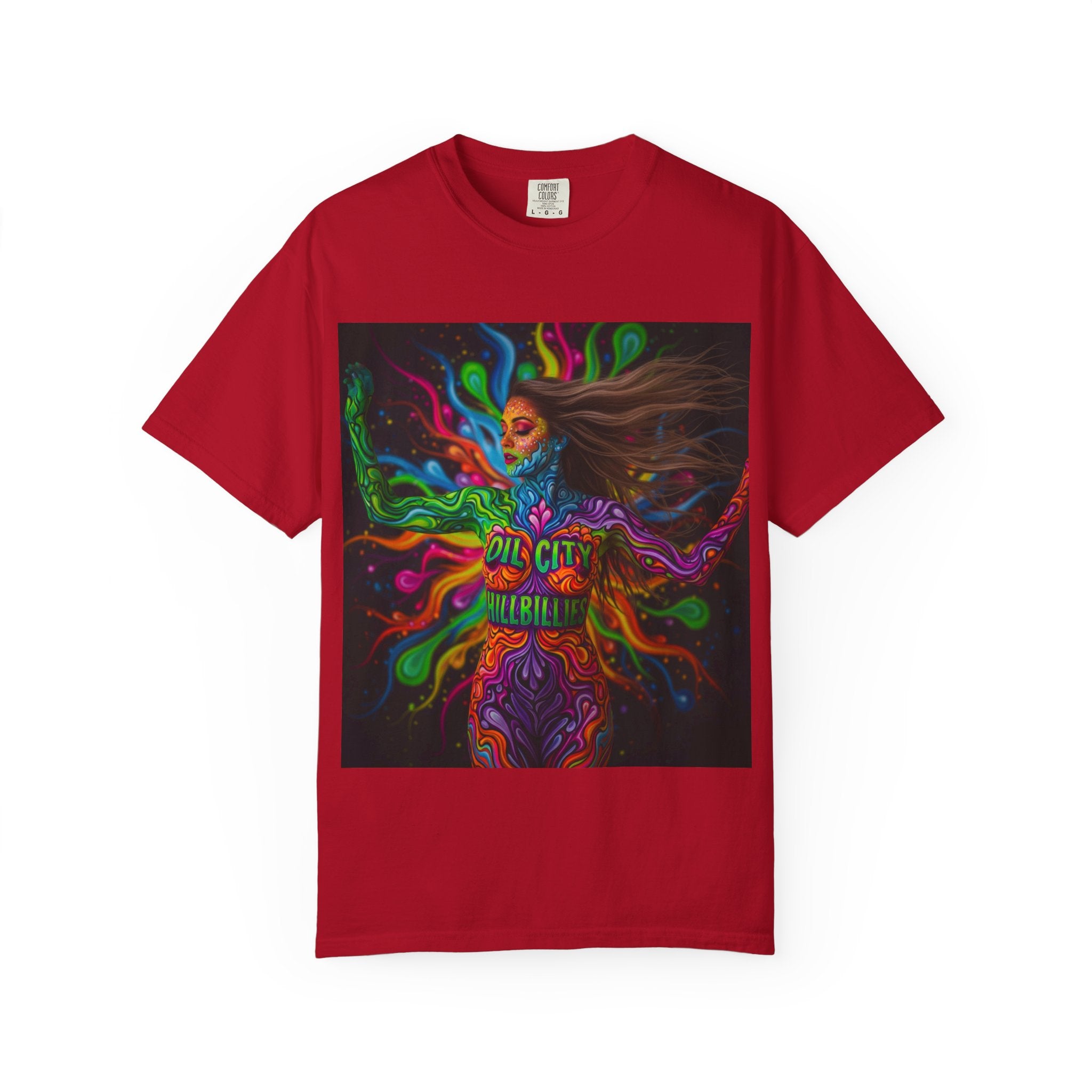 Garment-Dyed Oil City Hillbillies Tee Inspired by Southern Roots and Backwoods Culture, Bohemian T-shirt for Music Festivals, Artistic Outlaw Fashion Statement, Perfect Gift for Fans