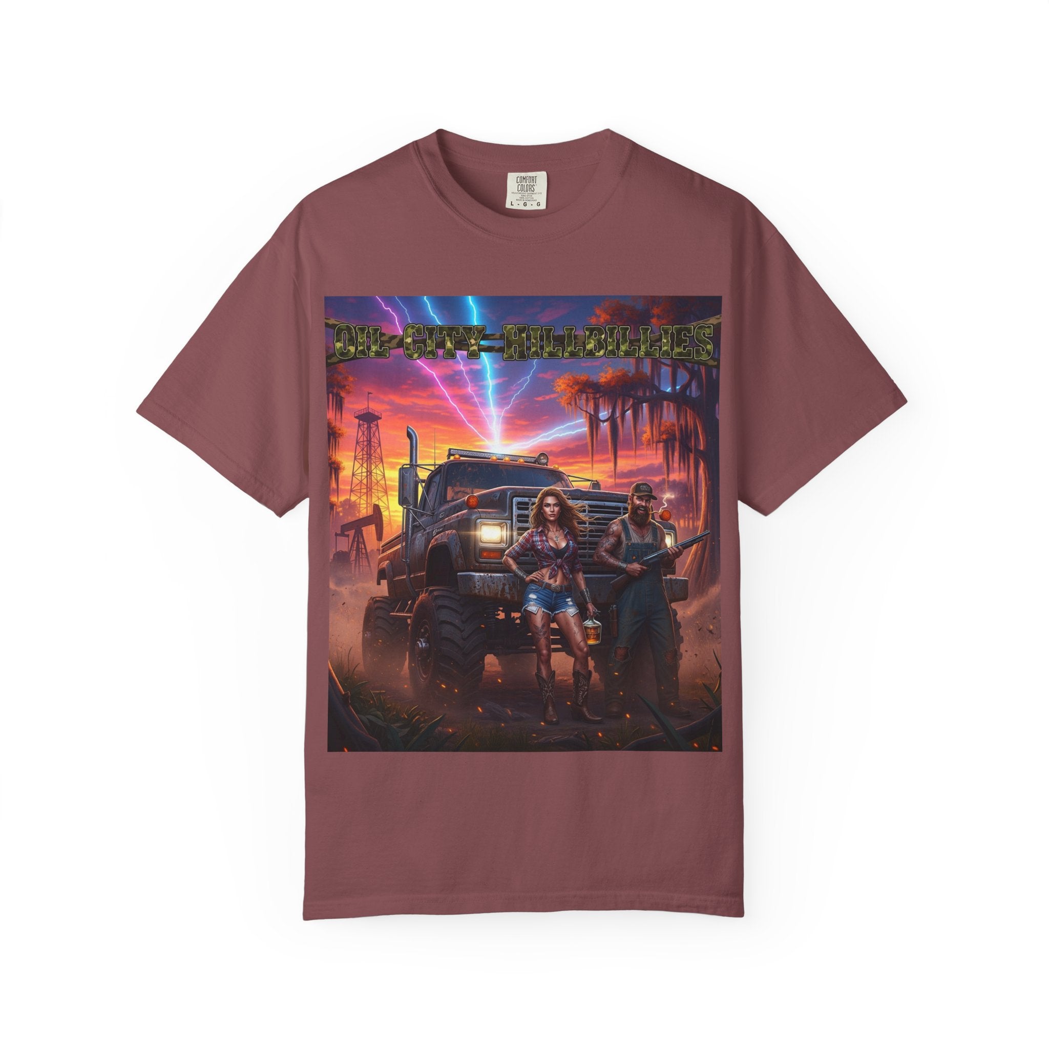 Oil City Hillbillies Adventurous Graphic T-Shirt – Fun Gift for Outdoor Lovers, Summer Vibes, Unisex Casual Wear, Adventure Shirt, Retro Band Tee