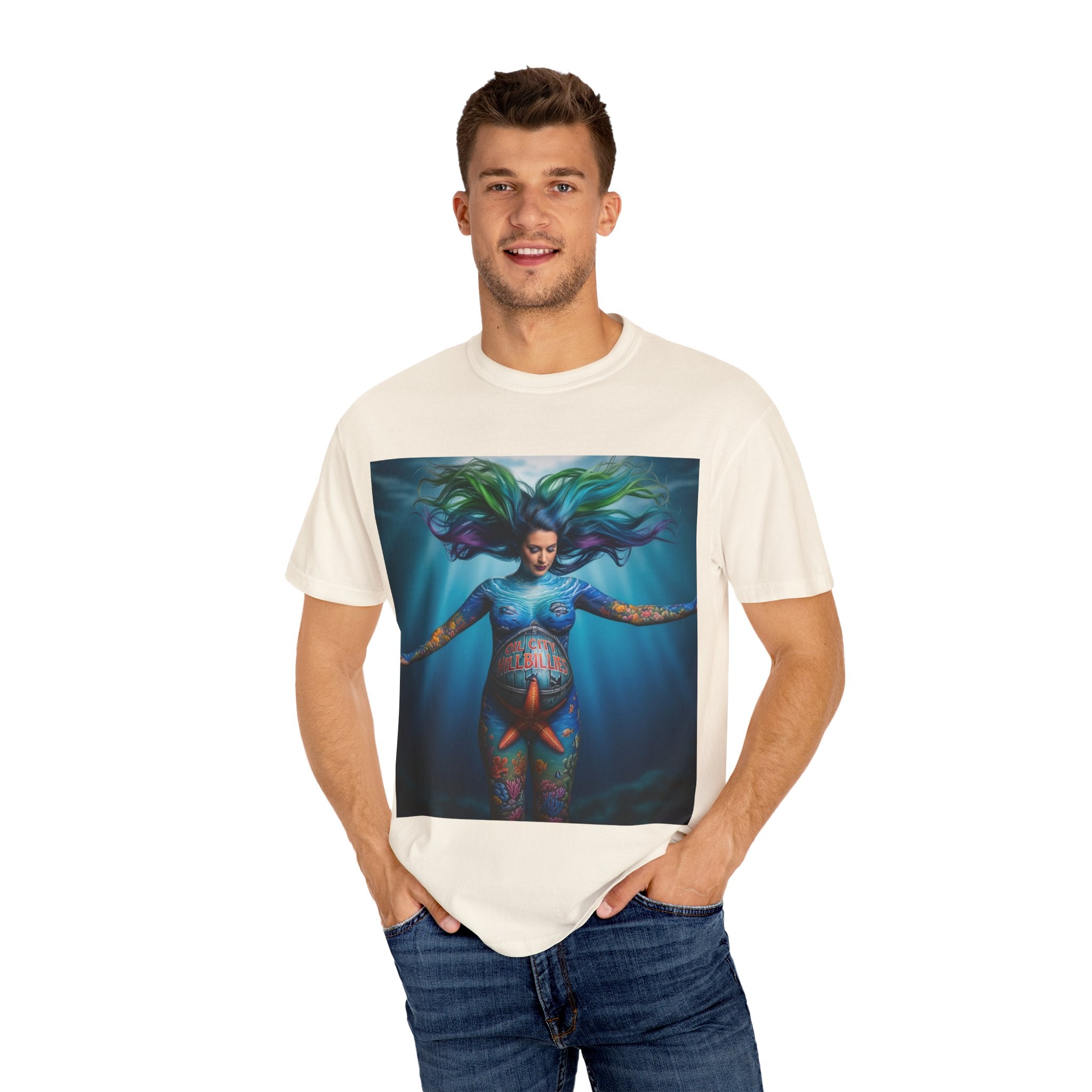 Garment-Dyed Oil City Hillbillies Tee Inspired by Southern Roots and Backwoods Culture, Bohemian T-shirt for Music Festivals, Artistic Outlaw Fashion Statement, Perfect Gift for Fans