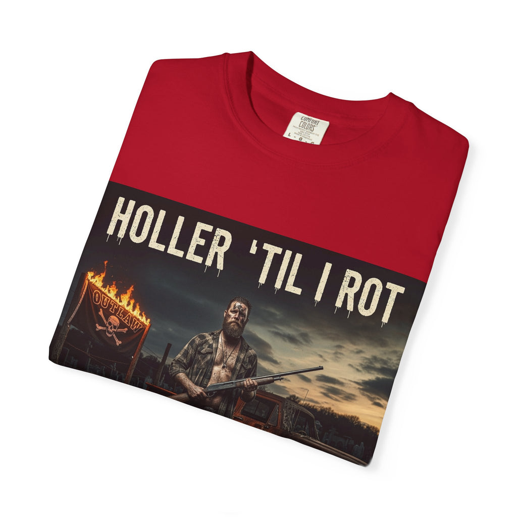Unisex Graphic Tee - Holler 'Til I Rot, Oil City Hillbillies, Casual Wear, Music Fans, Vintage Style, Great Gift
