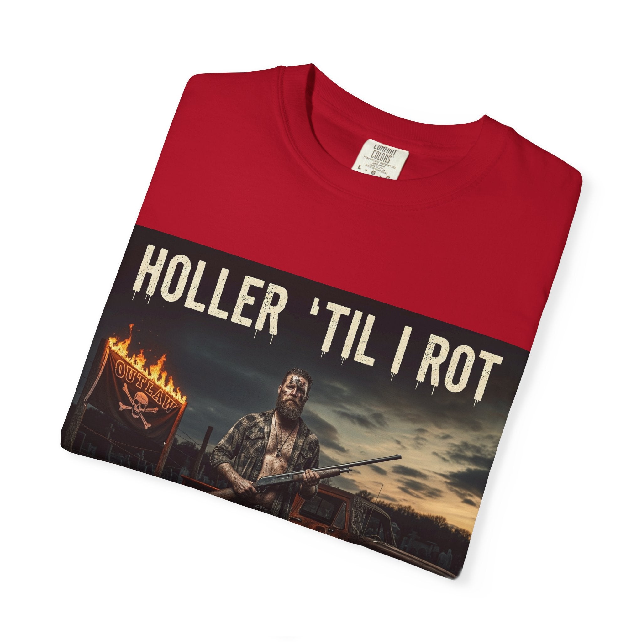 Unisex Graphic Tee - Holler 'Til I Rot, Oil City Hillbillies, Casual Wear, Music Fans, Vintage Style, Great Gift