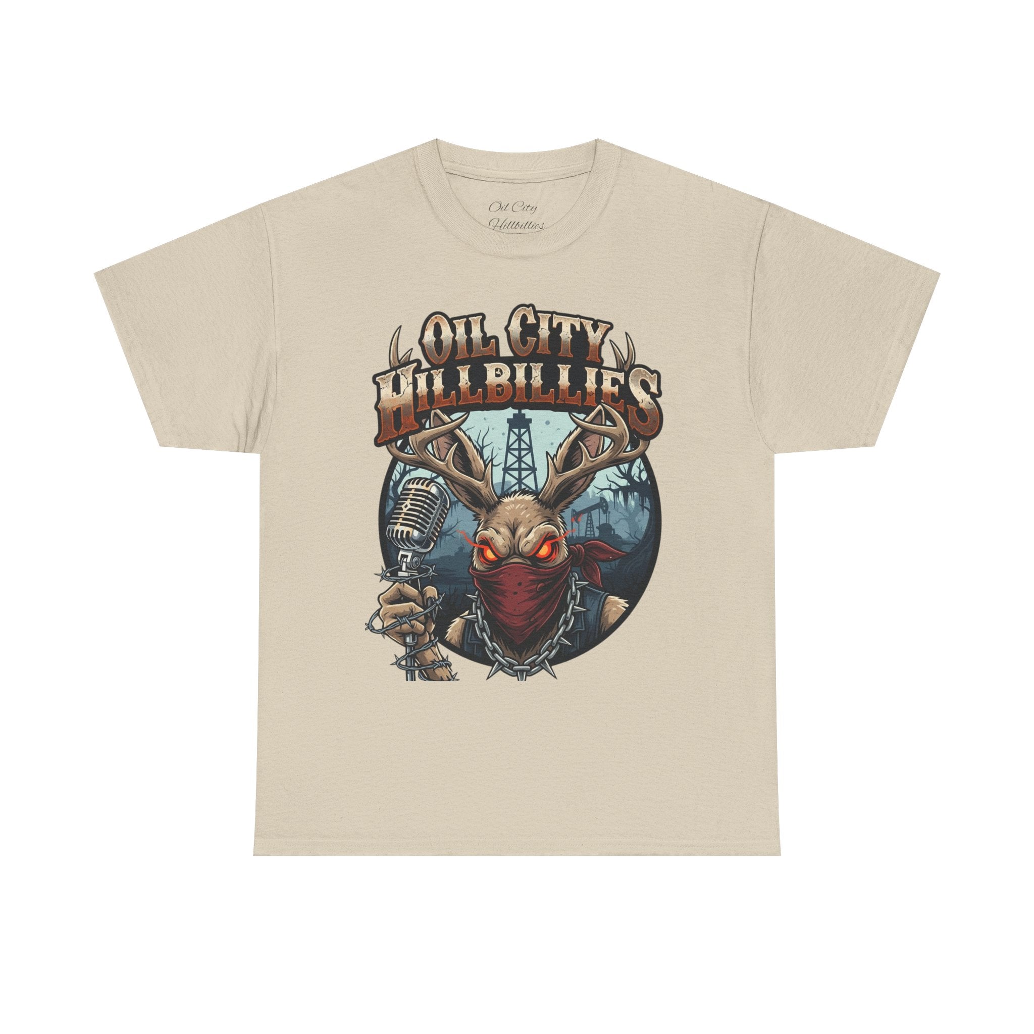 Oil City Hillbillies Unisex Heavy Cotton Tee | Vintage Graphic Tee, Music Festival Shirt, Country Style Apparel, Gift for Him, Casual Wear