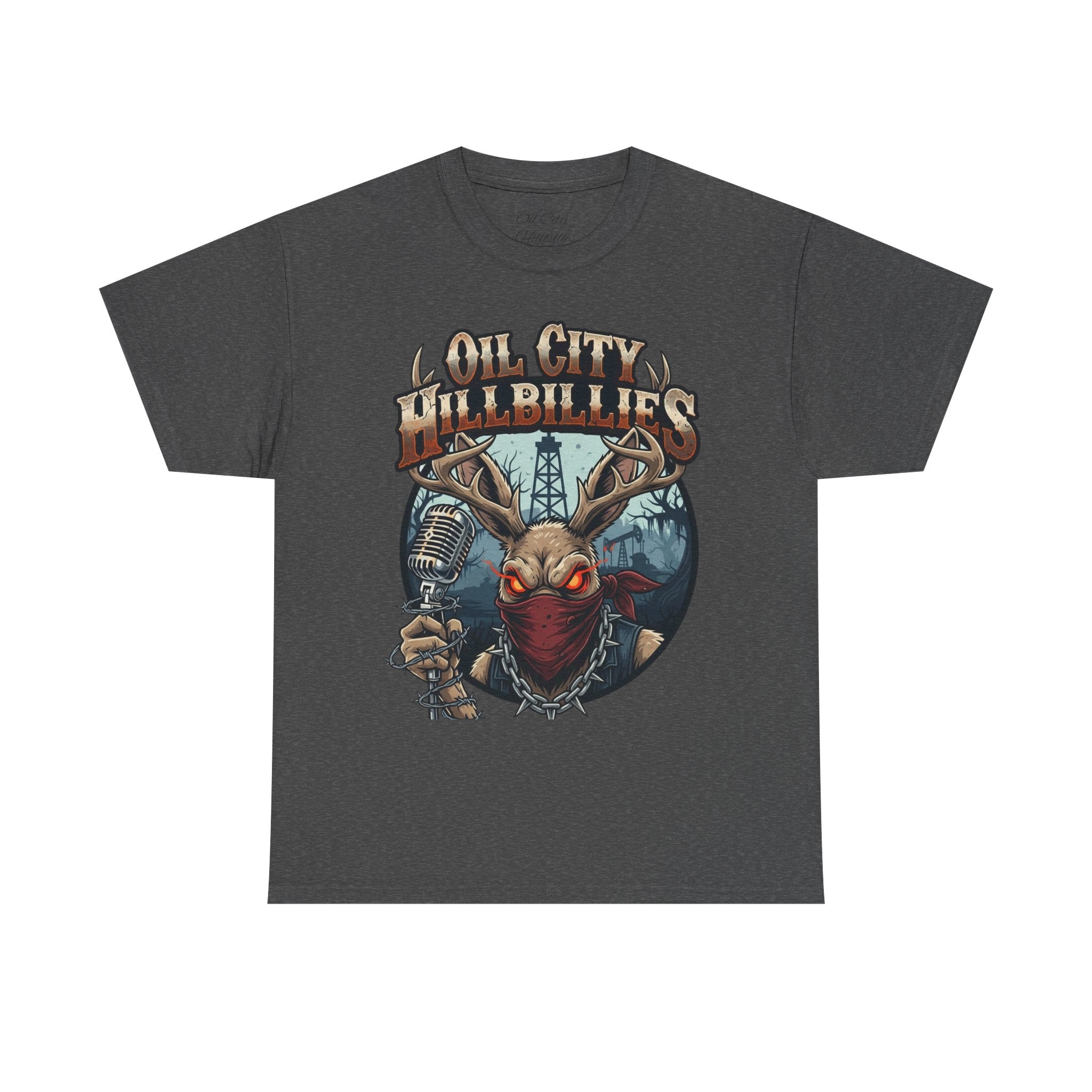 Oil City Hillbillies Unisex Heavy Cotton Tee | Vintage Graphic Tee, Music Festival Shirt, Country Style Apparel, Gift for Him, Casual Wear