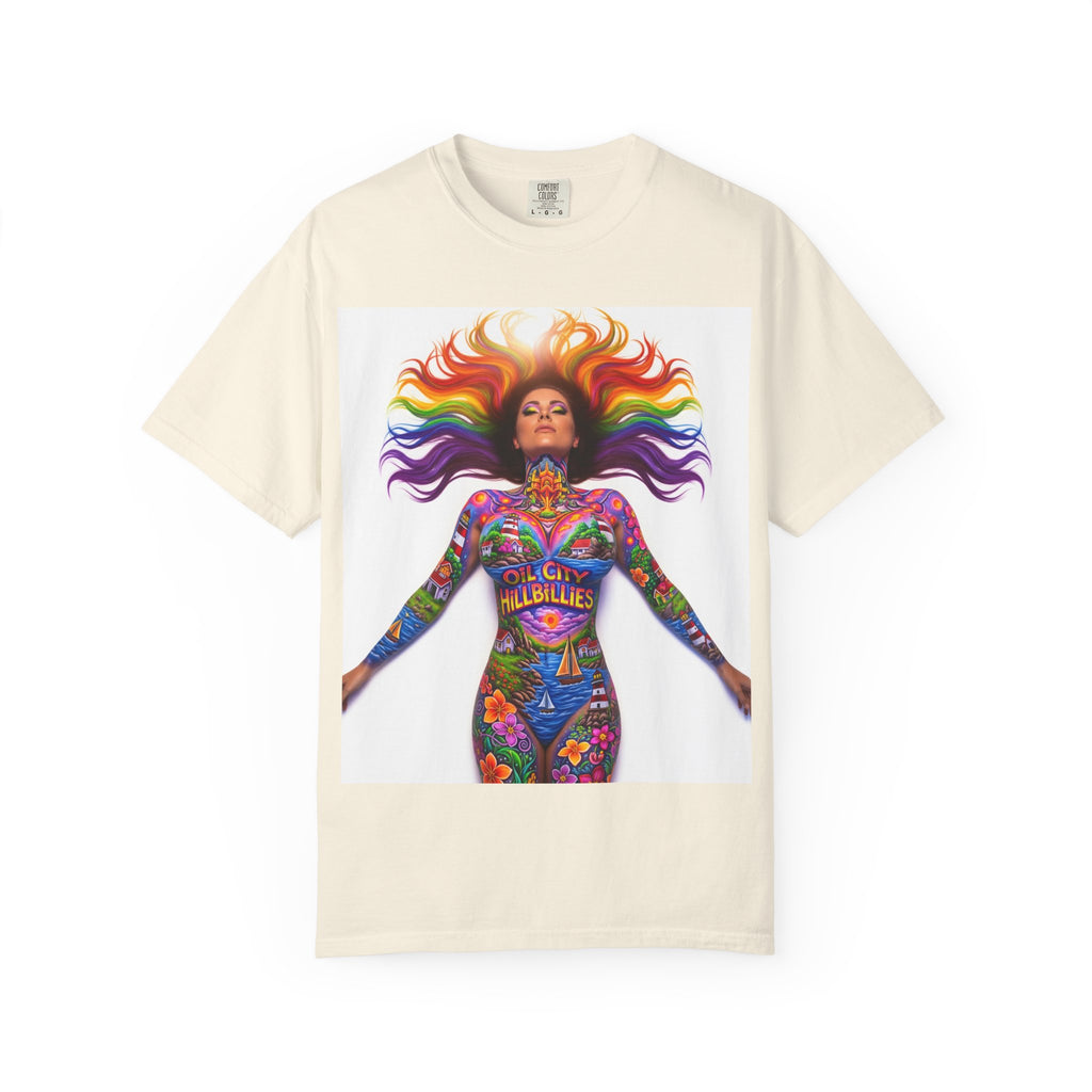 Oil City Hillbillies Full Body Art – Colorful Empowerment T-Shirt, Vibrant Art Tee, Unisex Graphic Shirt, Festival Wear, Pride Apparel, Gift for Artists