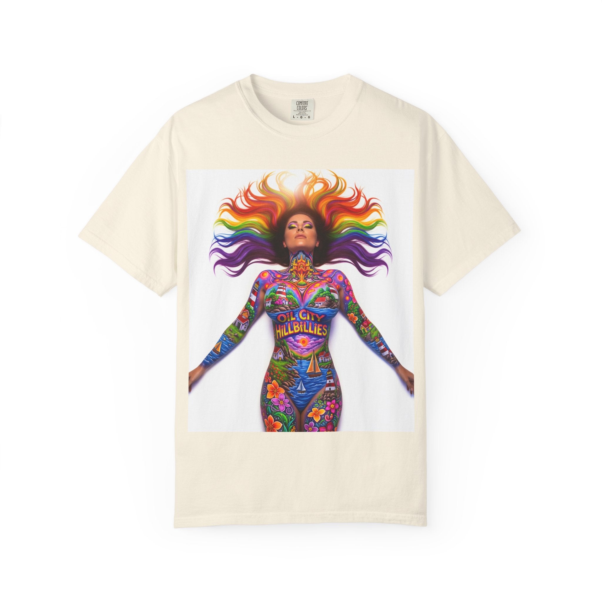 Oil City Hillbillies Full Body Art – Colorful Empowerment T-Shirt, Vibrant Art Tee, Unisex Graphic Shirt, Festival Wear, Pride Apparel, Gift for Artists