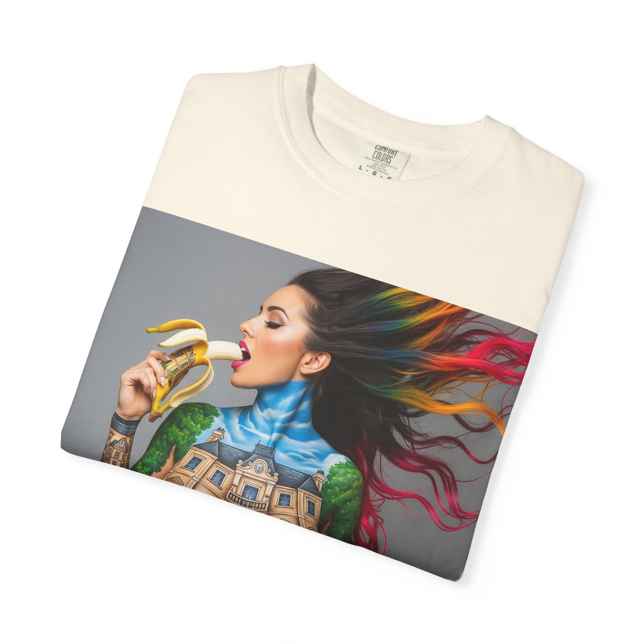 Vibrant Art Tee, Unisex Garment-Dyed T-shirt, Bohemian Style Shirt, Unique Gift, Festival Wear, Artistic Apparel