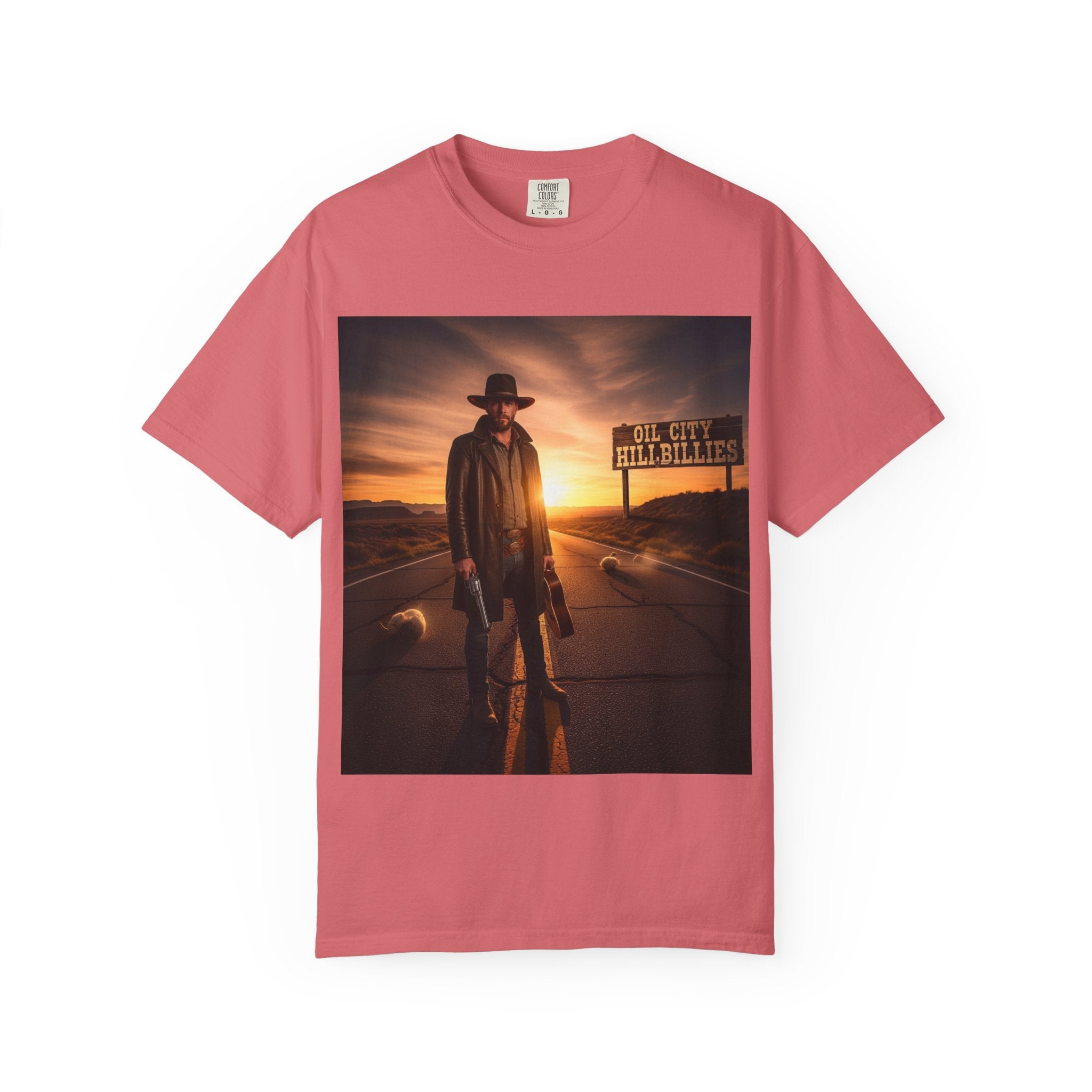 OCH Sunset Cowboy Graphic T-Shirt – Western Style Tee, Gift for Outlaw Country Fans, Casual Wear, Adventure Apparel, Unisex Fashion