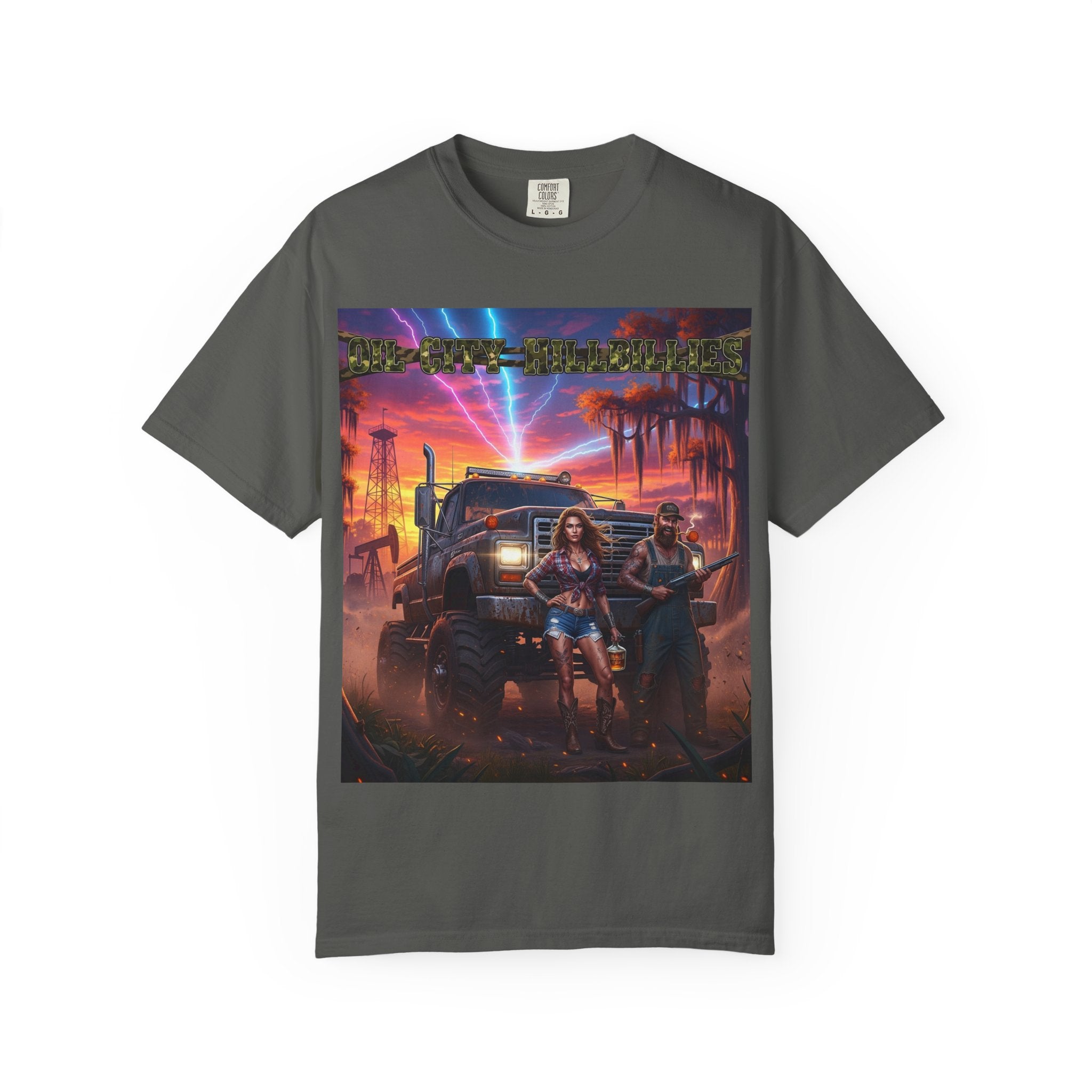 Oil City Hillbillies Adventurous Graphic T-Shirt – Fun Gift for Outdoor Lovers, Summer Vibes, Unisex Casual Wear, Adventure Shirt, Retro Band Tee