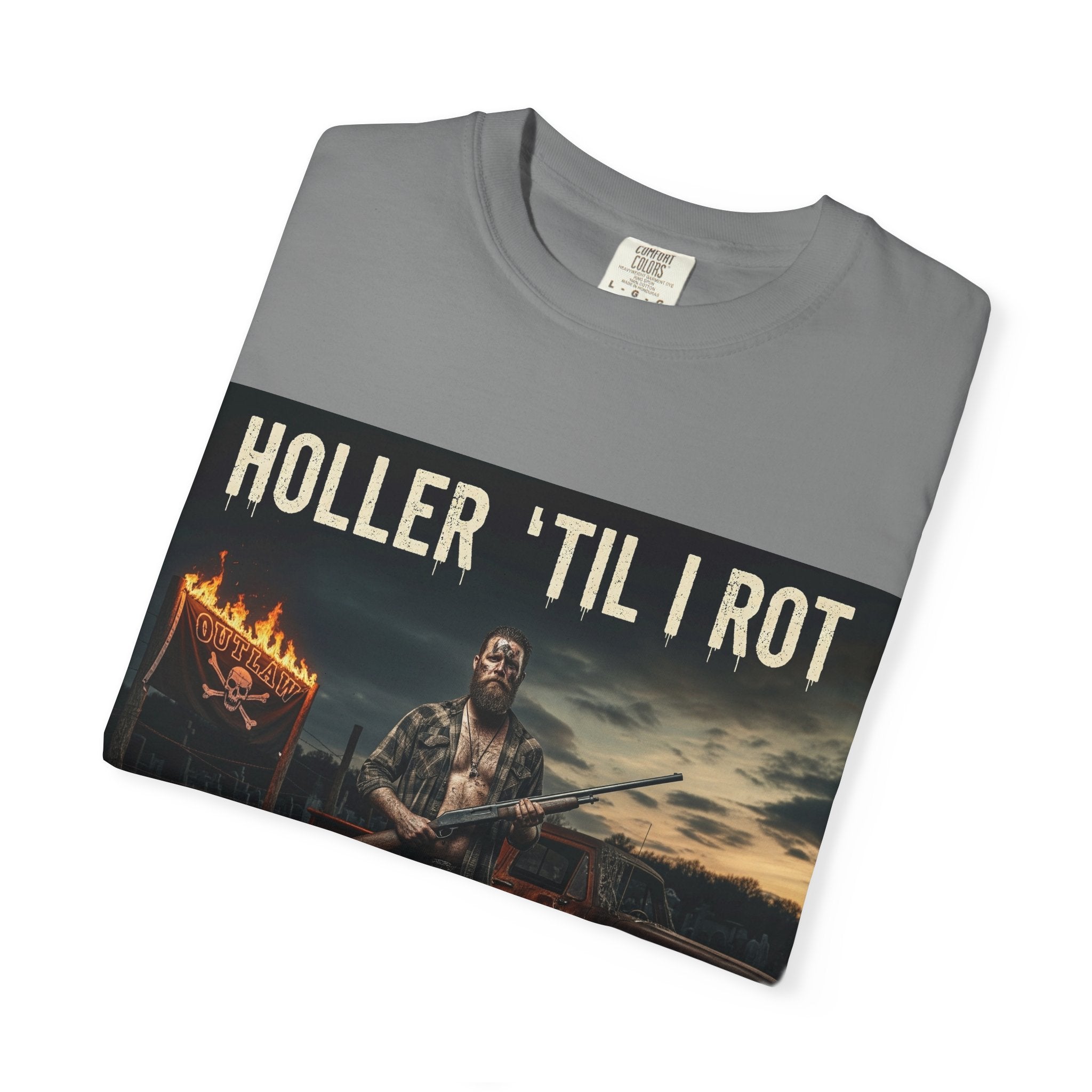 Unisex Graphic Tee - Holler 'Til I Rot, Oil City Hillbillies, Casual Wear, Music Fans, Vintage Style, Great Gift
