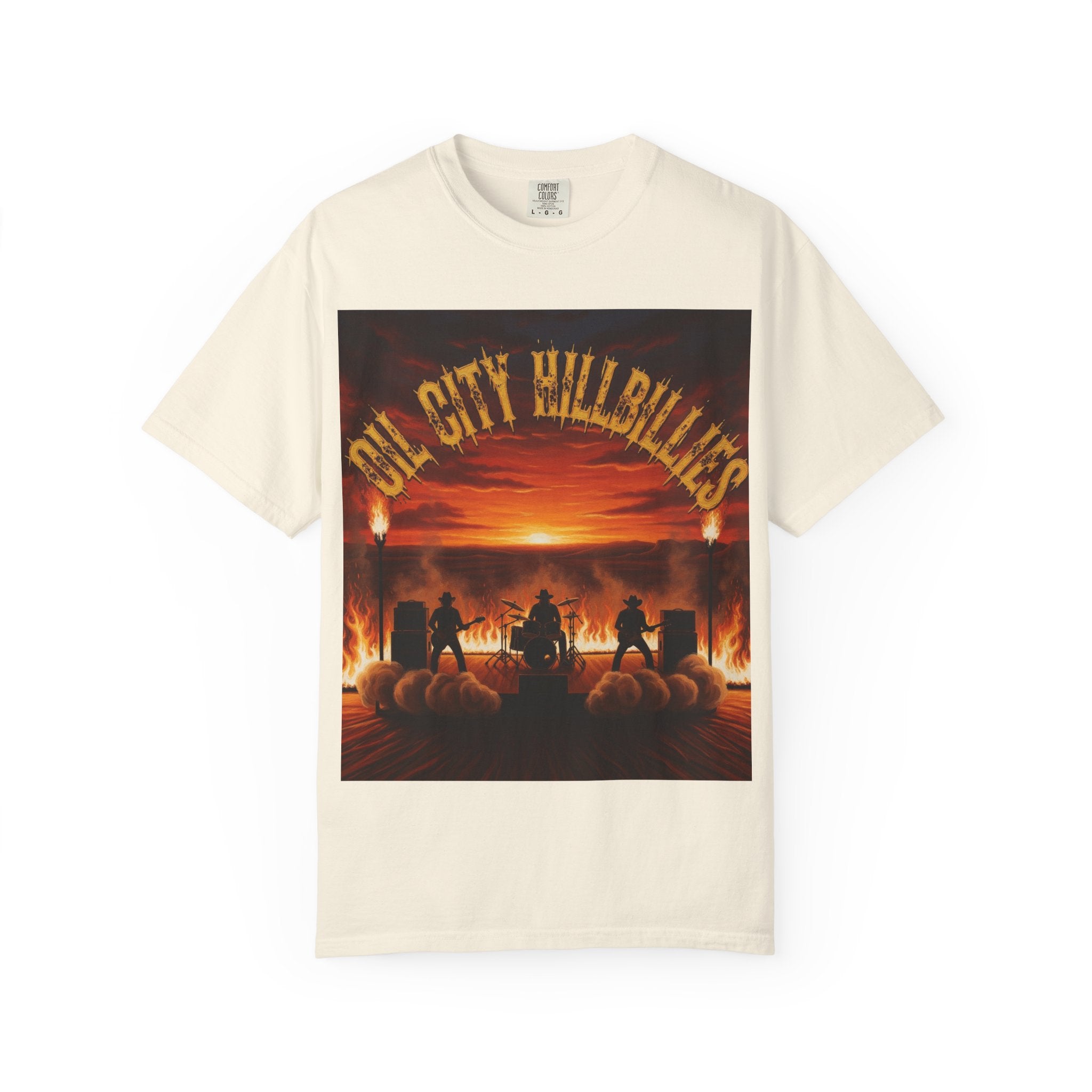 Oil City Hillbillies Sunset Vibe Unisex Tee – Summer Shirt, Festival Fashion, Vintage Graphic Band Tee, Edgy Southern Streetwear