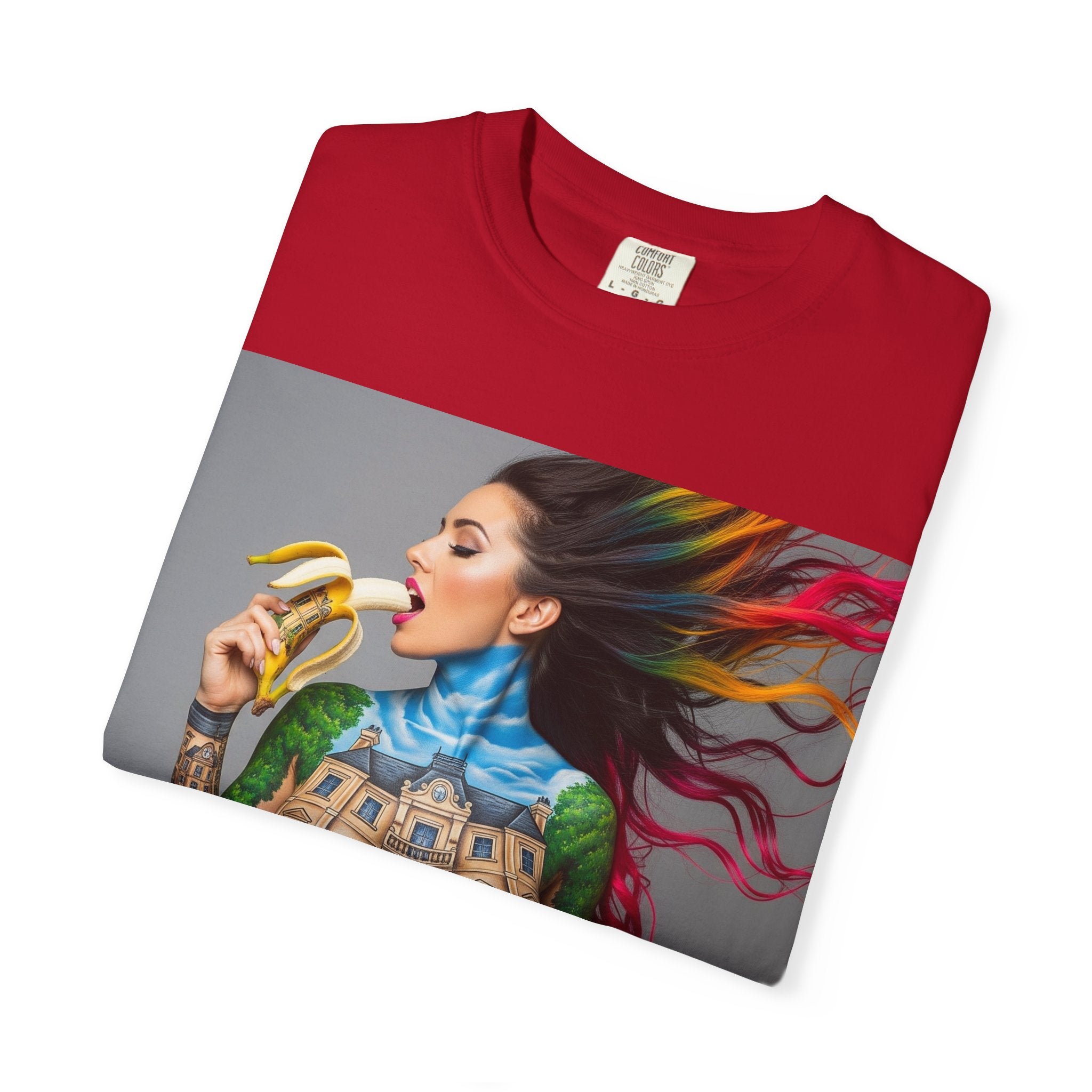 Vibrant Art Tee, Unisex Garment-Dyed T-shirt, Bohemian Style Shirt, Unique Gift, Festival Wear, Artistic Apparel