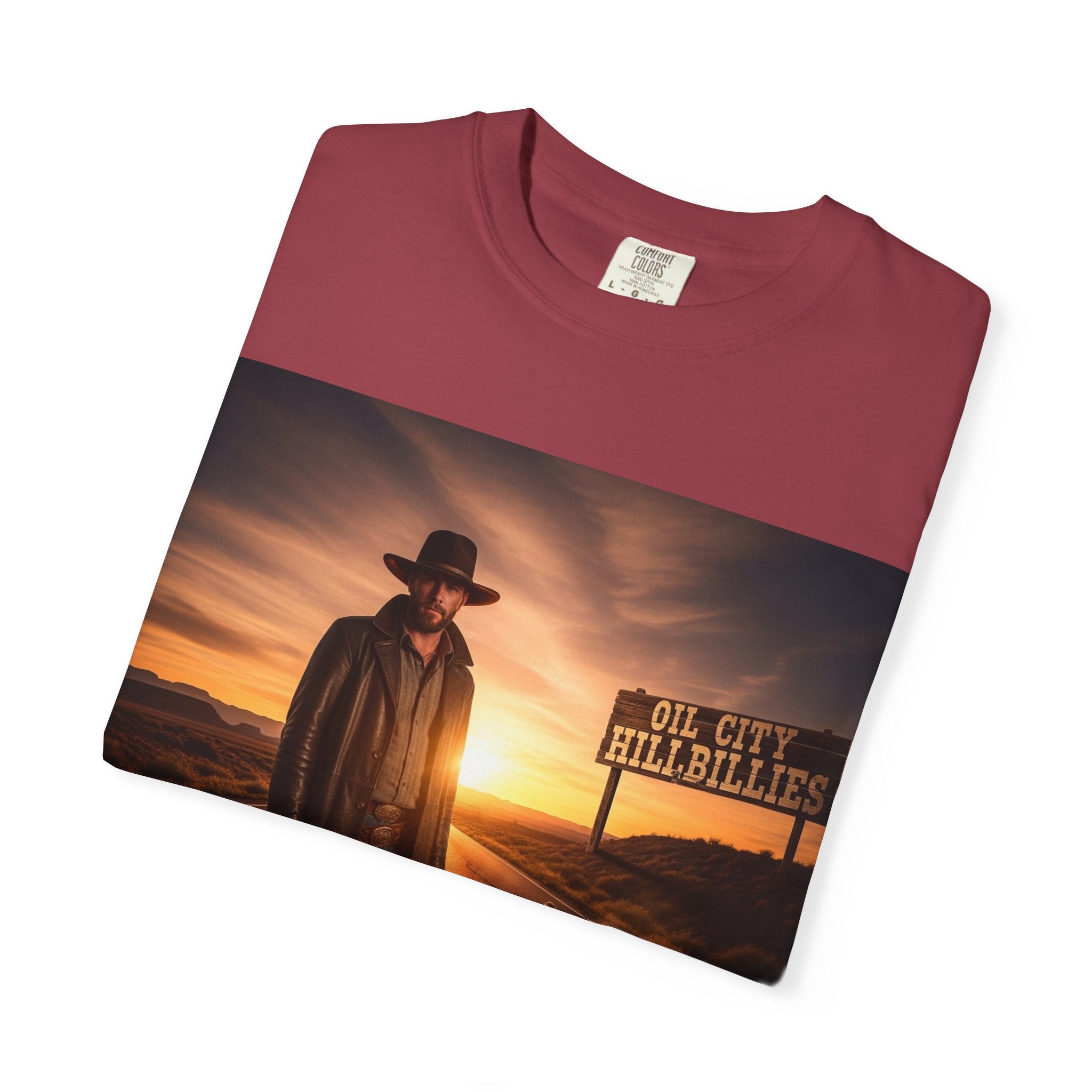 OCH Sunset Cowboy Graphic T-Shirt – Western Style Tee, Gift for Outlaw Country Fans, Casual Wear, Adventure Apparel, Unisex Fashion