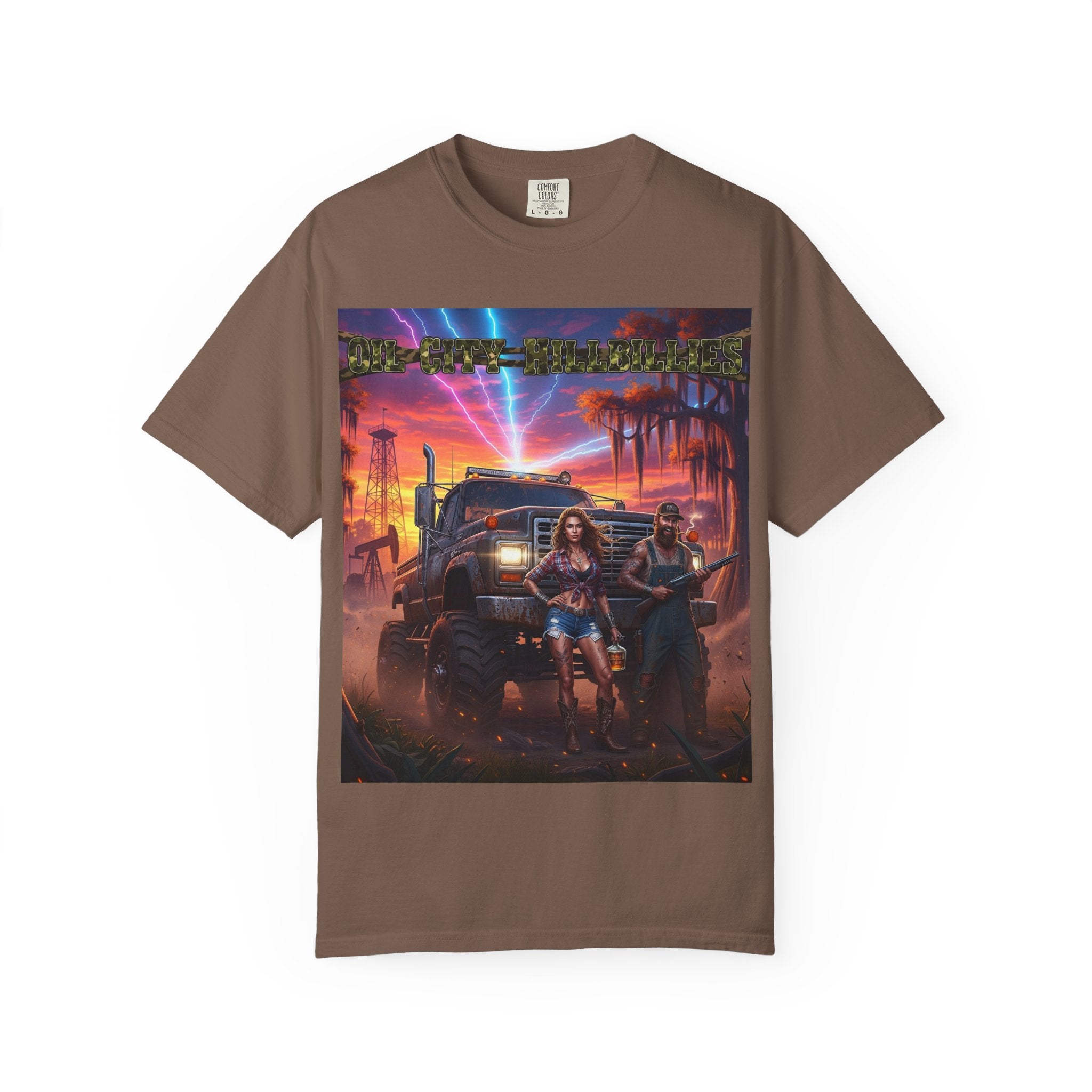 Oil City Hillbillies Adventurous Graphic T-Shirt – Fun Gift for Outdoor Lovers, Summer Vibes, Unisex Casual Wear, Adventure Shirt, Retro Band Tee