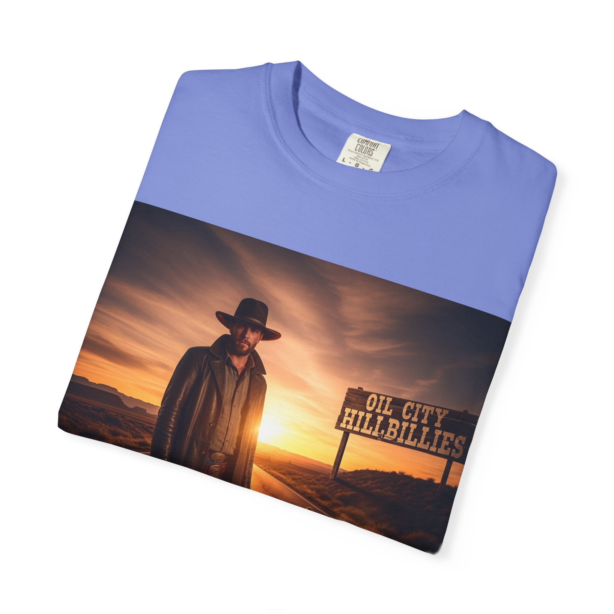 OCH Sunset Cowboy Graphic T-Shirt – Western Style Tee, Gift for Outlaw Country Fans, Casual Wear, Adventure Apparel, Unisex Fashion