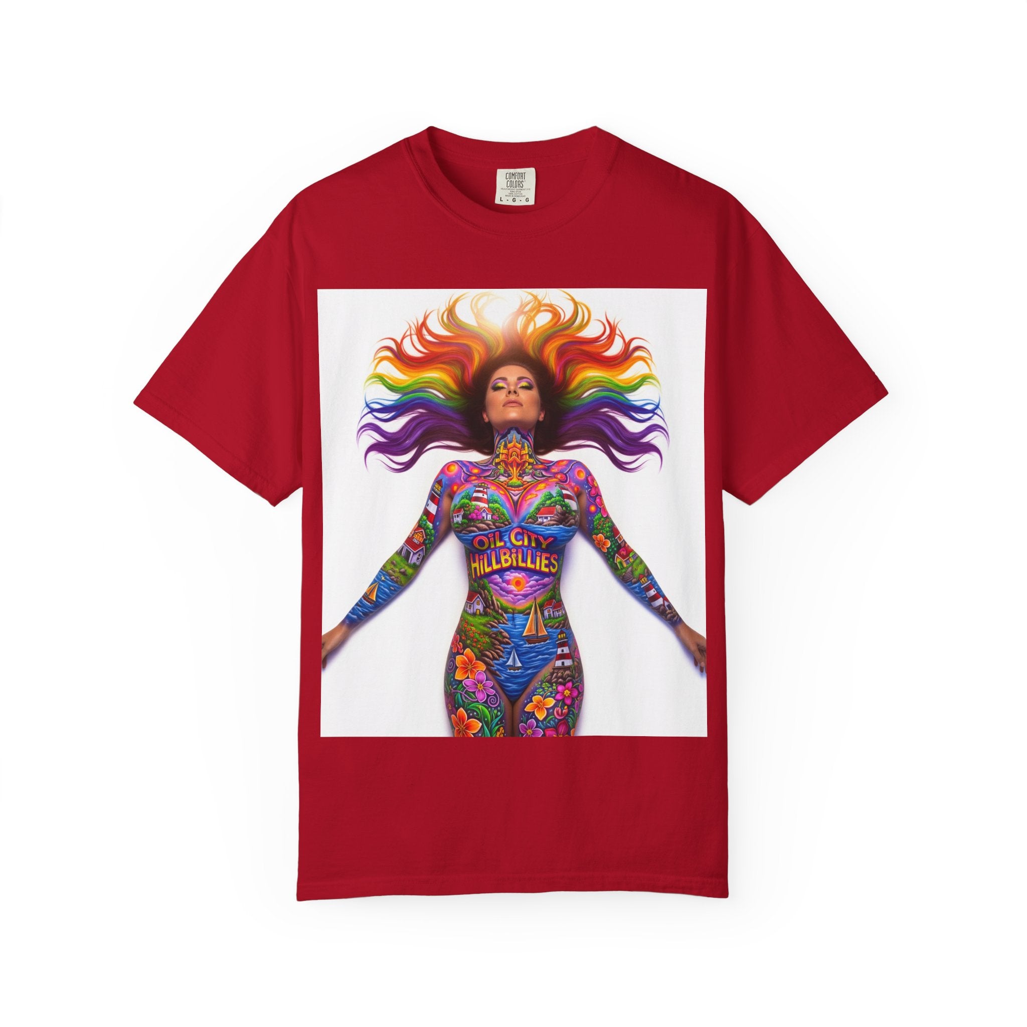 Oil City Hillbillies Full Body Art – Colorful Empowerment T-Shirt, Vibrant Art Tee, Unisex Graphic Shirt, Festival Wear, Pride Apparel, Gift for Artists