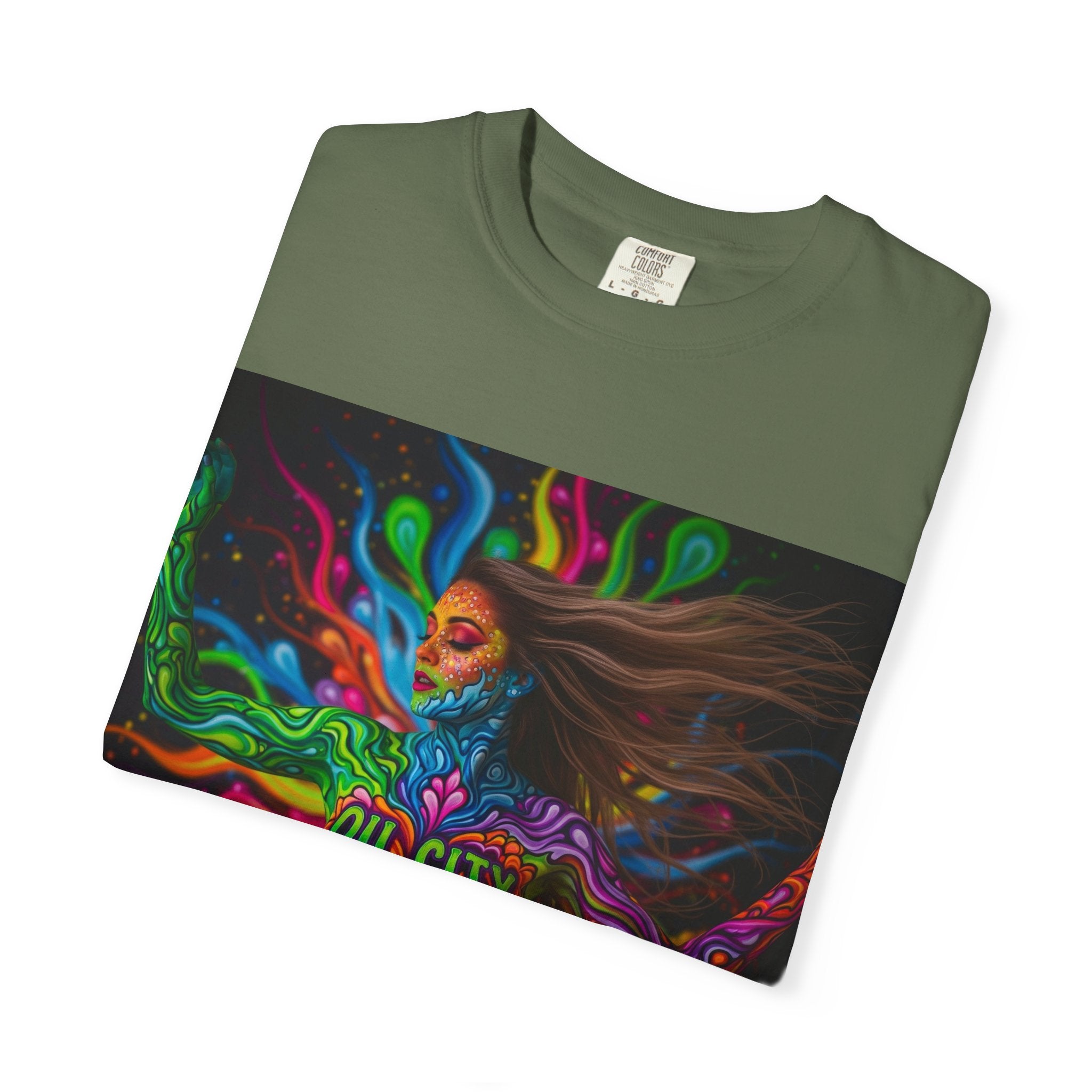 Garment-Dyed Oil City Hillbillies Tee Inspired by Southern Roots and Backwoods Culture, Bohemian T-shirt for Music Festivals, Artistic Outlaw Fashion Statement, Perfect Gift for Fans