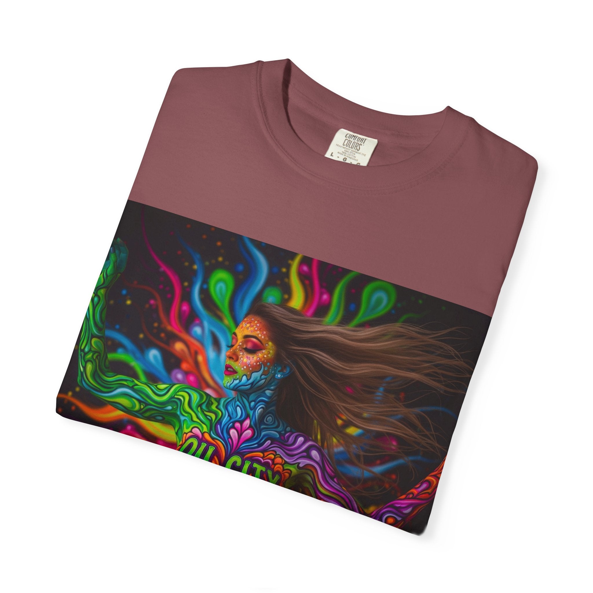 Garment-Dyed Oil City Hillbillies Tee Inspired by Southern Roots and Backwoods Culture, Bohemian T-shirt for Music Festivals, Artistic Outlaw Fashion Statement, Perfect Gift for Fans