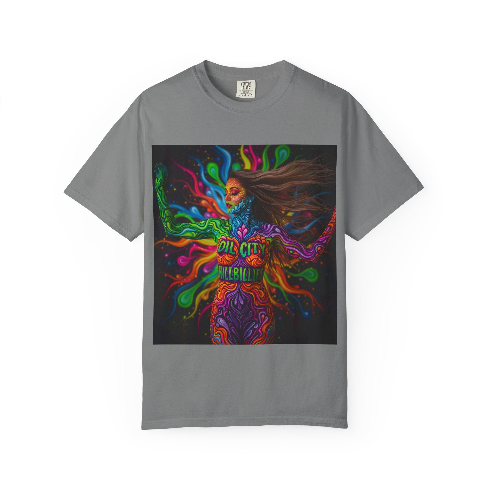 Garment-Dyed Oil City Hillbillies Tee Inspired by Southern Roots and Backwoods Culture, Bohemian T-shirt for Music Festivals, Artistic Outlaw Fashion Statement, Perfect Gift for Fans