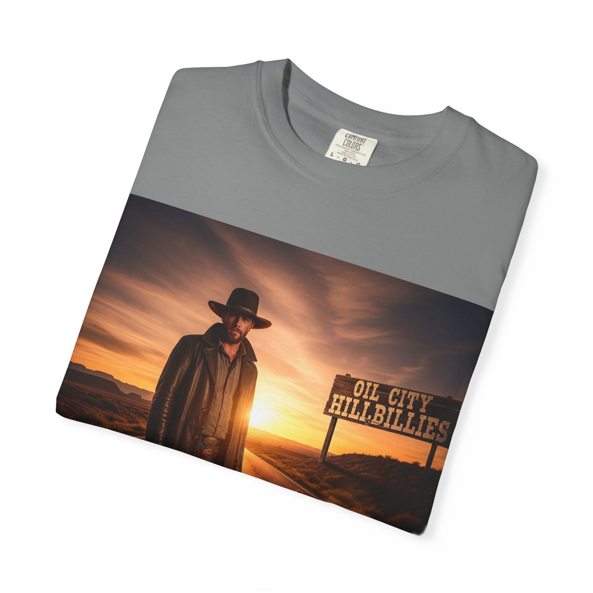 OCH Sunset Cowboy Graphic T-Shirt – Western Style Tee, Gift for Outlaw Country Fans, Casual Wear, Adventure Apparel, Unisex Fashion