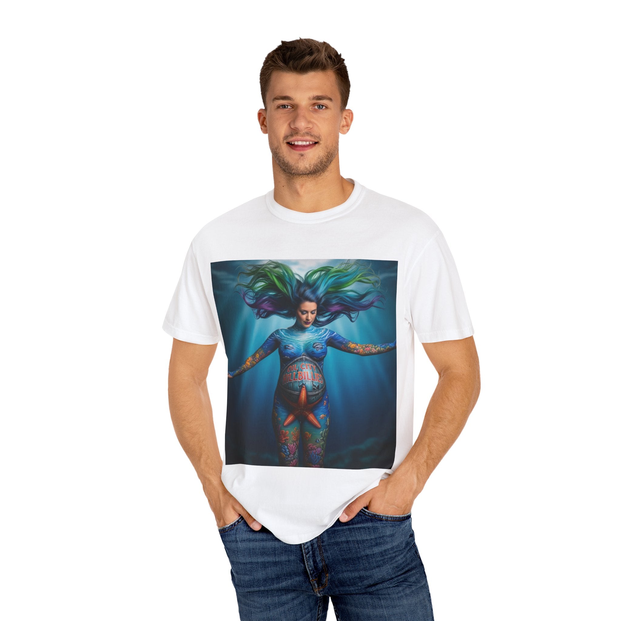 Garment-Dyed Oil City Hillbillies Tee Inspired by Southern Roots and Backwoods Culture, Bohemian T-shirt for Music Festivals, Artistic Outlaw Fashion Statement, Perfect Gift for Fans