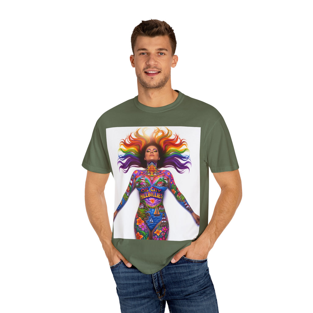 Oil City Hillbillies Full Body Art – Colorful Empowerment T-Shirt, Vibrant Art Tee, Unisex Graphic Shirt, Festival Wear, Pride Apparel, Gift for Artists