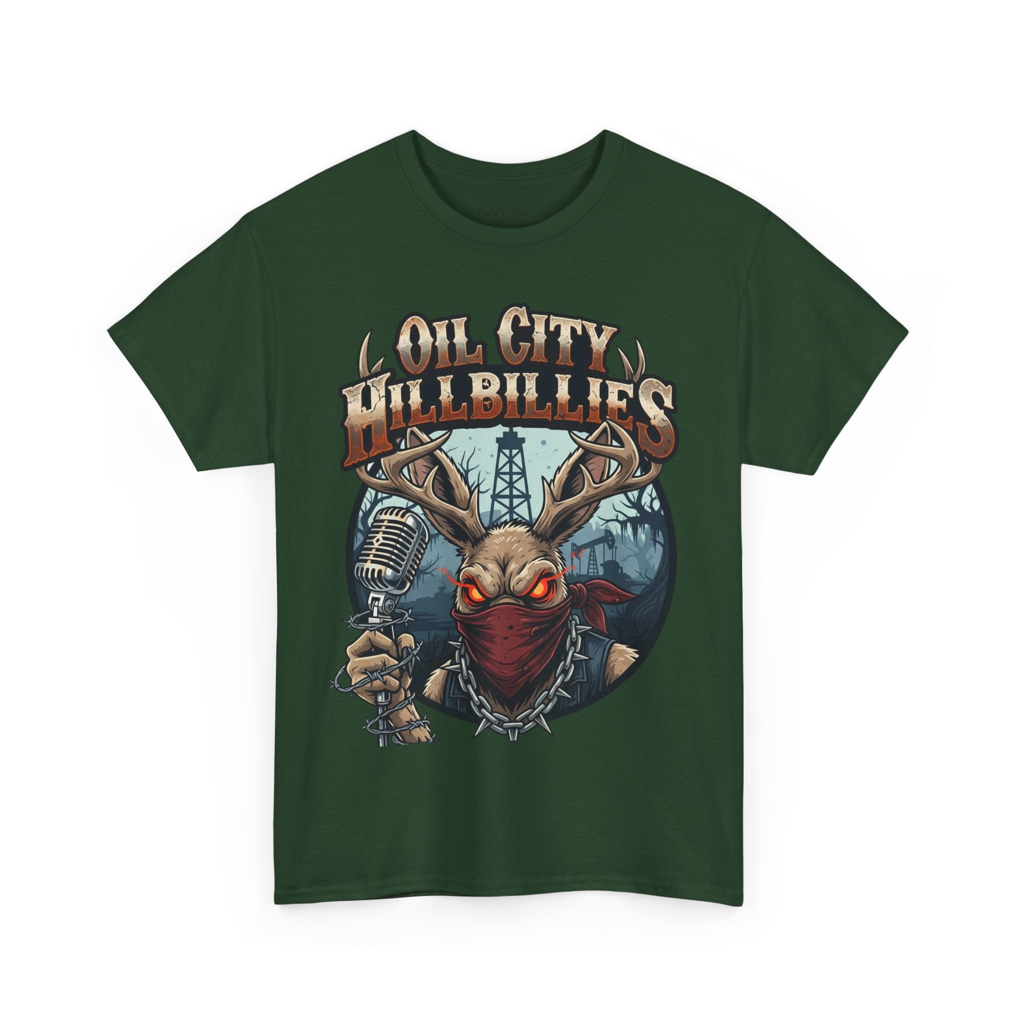 Oil City Hillbillies Unisex Heavy Cotton Tee | Vintage Graphic Tee, Music Festival Shirt, Country Style Apparel, Gift for Him, Casual Wear
