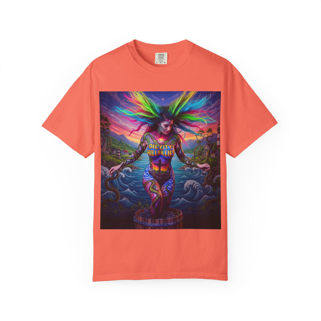 Vibrant Art T-Shirt, Oil City Hillbillies Colorful Graphic Tee, Unisex Gift, Casual Wear, Festival Shirt, Bohemian Style Apparel