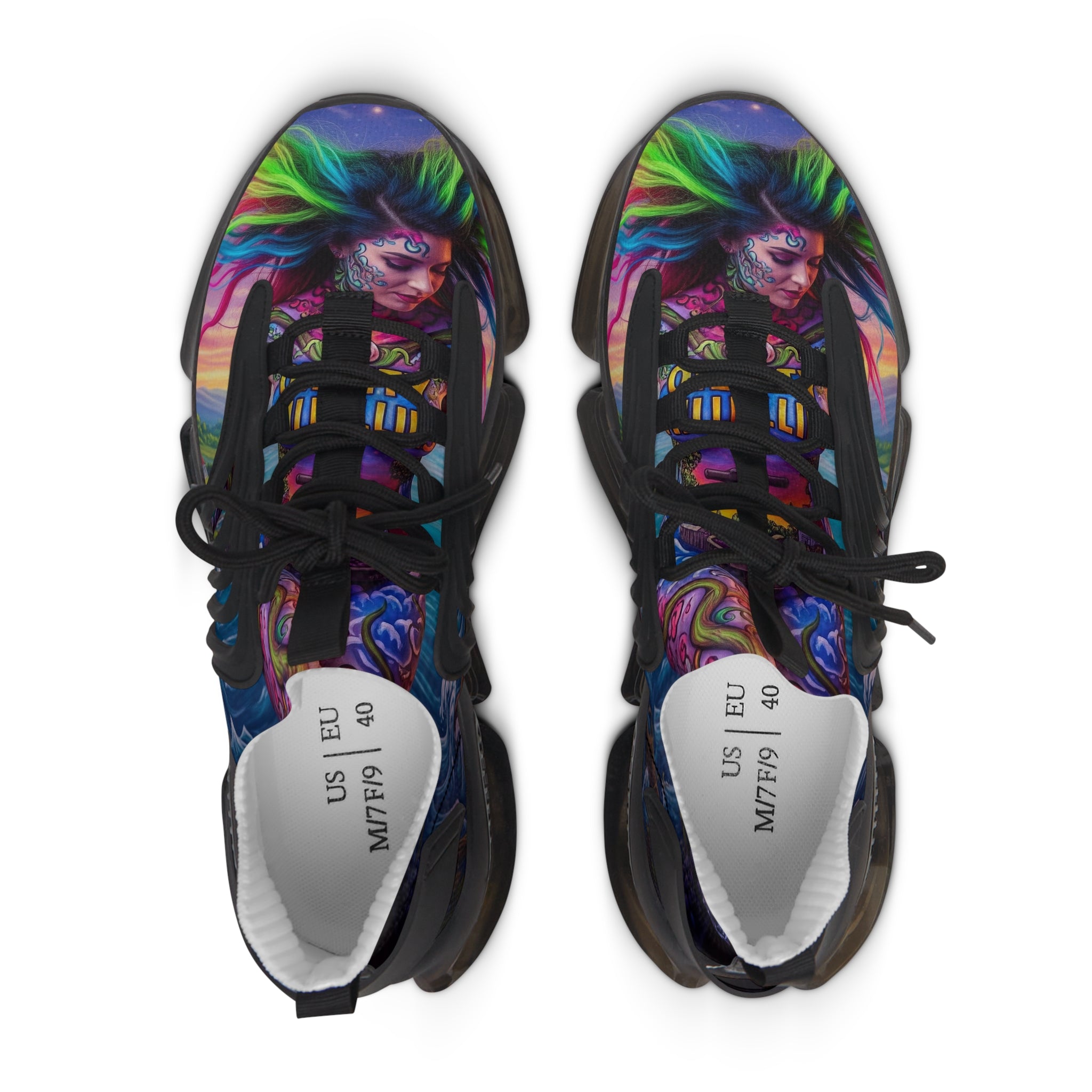 Vibrant Women's Mesh Sneakers | Colorful Athletic Shoes, Trendy Sneakers, Sporty Footwear, Festival Style, Unique Gift Idea