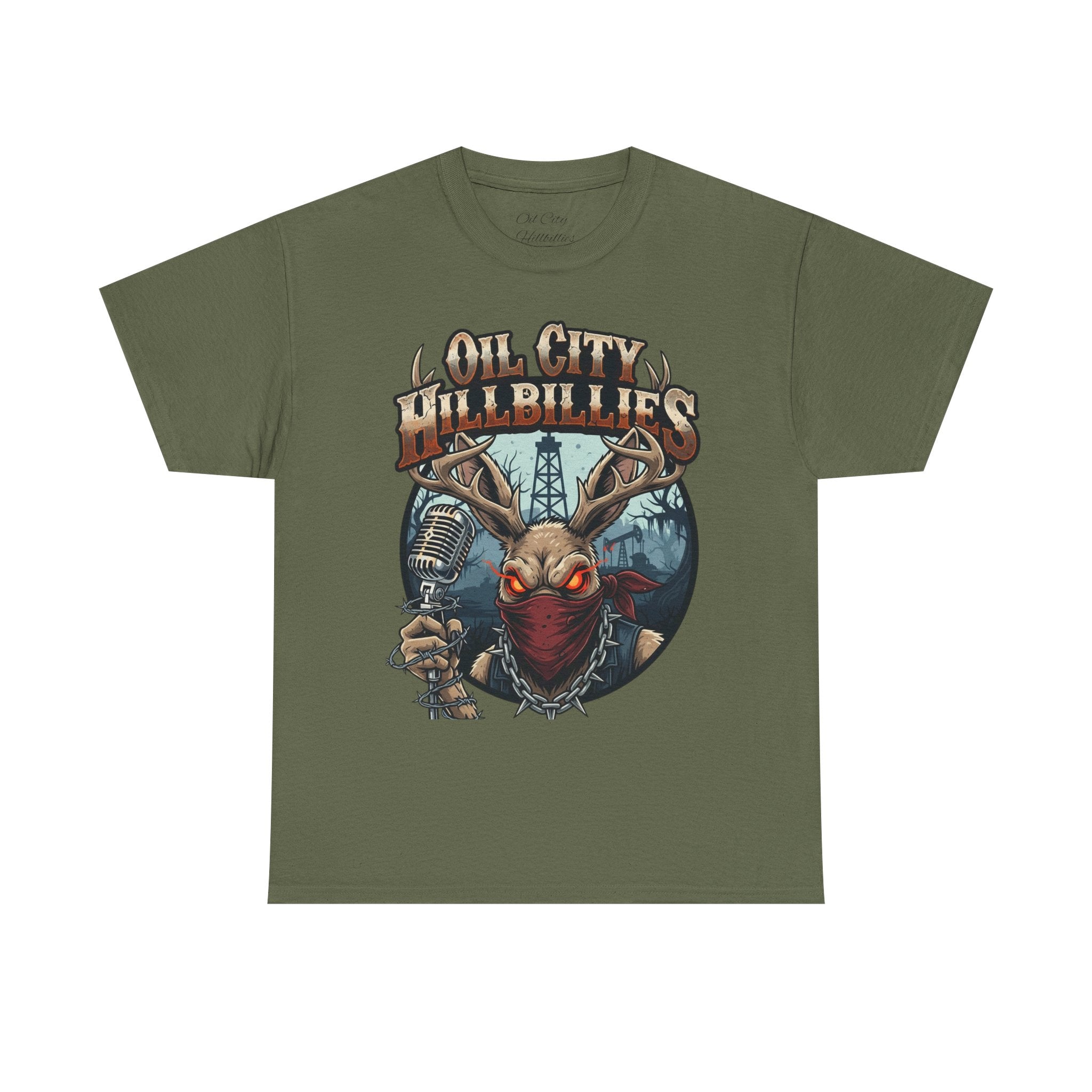 Oil City Hillbillies Unisex Heavy Cotton Tee | Vintage Graphic Tee, Music Festival Shirt, Country Style Apparel, Gift for Him, Casual Wear
