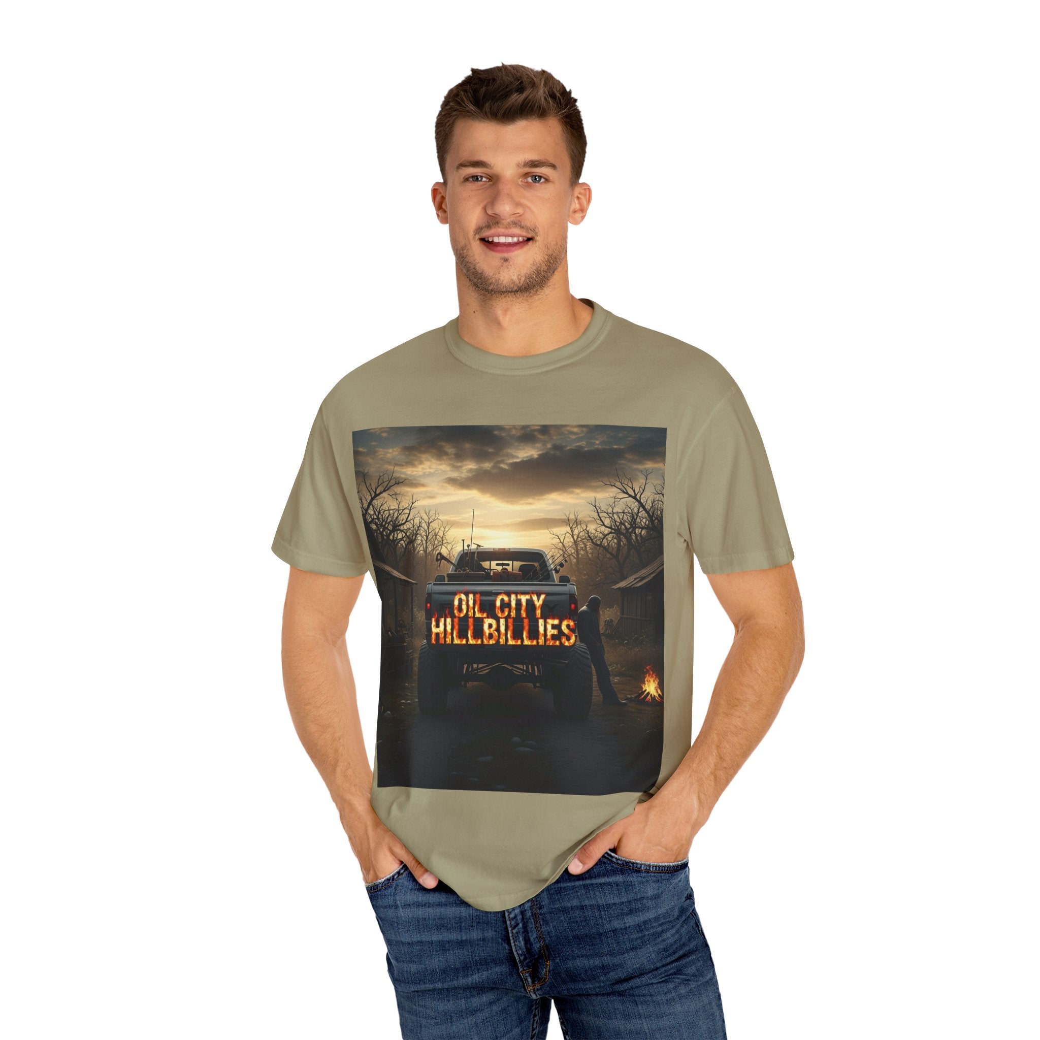 Oil City Hillbillies T-Shirt, Unisex Garment-Dyed Tee, Casual Wear, Outdoor Adventure, Gift for Country Lovers, Vintage Style