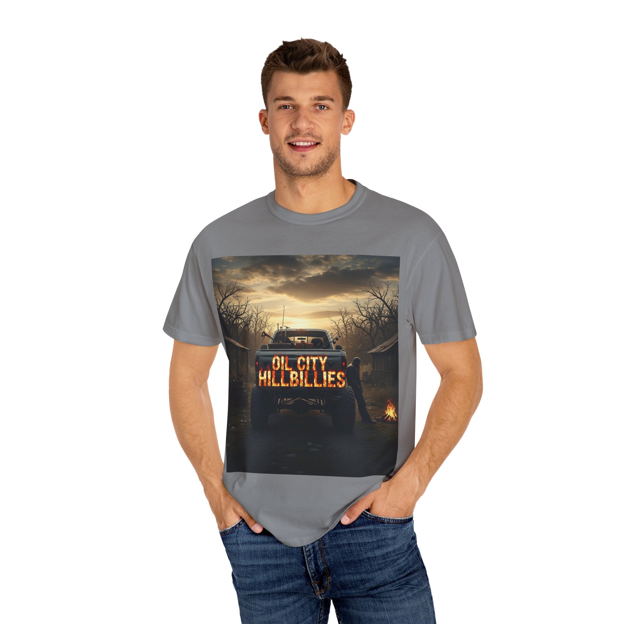 Oil City Hillbillies T-Shirt, Unisex Garment-Dyed Tee, Casual Wear, Outdoor Adventure, Gift for Country Lovers, Vintage Style