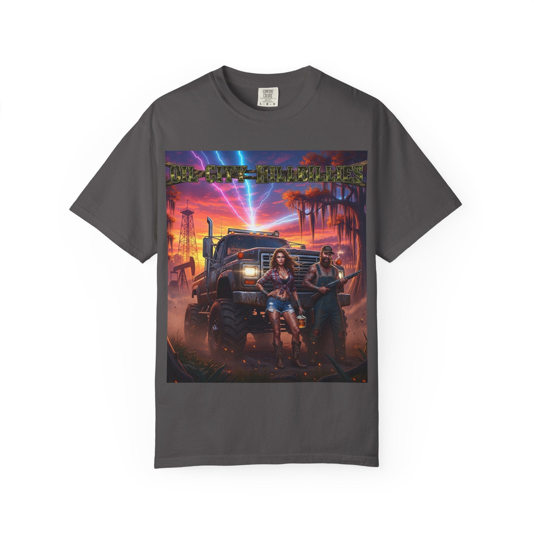 Oil City Hillbillies Adventurous Graphic T-Shirt – Fun Gift for Outdoor Lovers, Summer Vibes, Unisex Casual Wear, Adventure Shirt, Retro Band Tee