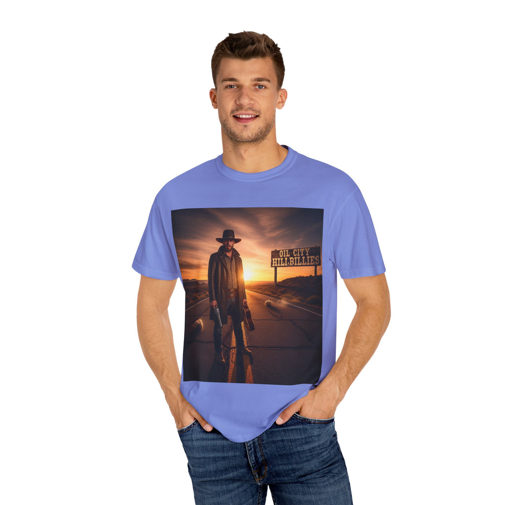 OCH Sunset Cowboy Graphic T-Shirt – Western Style Tee, Gift for Outlaw Country Fans, Casual Wear, Adventure Apparel, Unisex Fashion