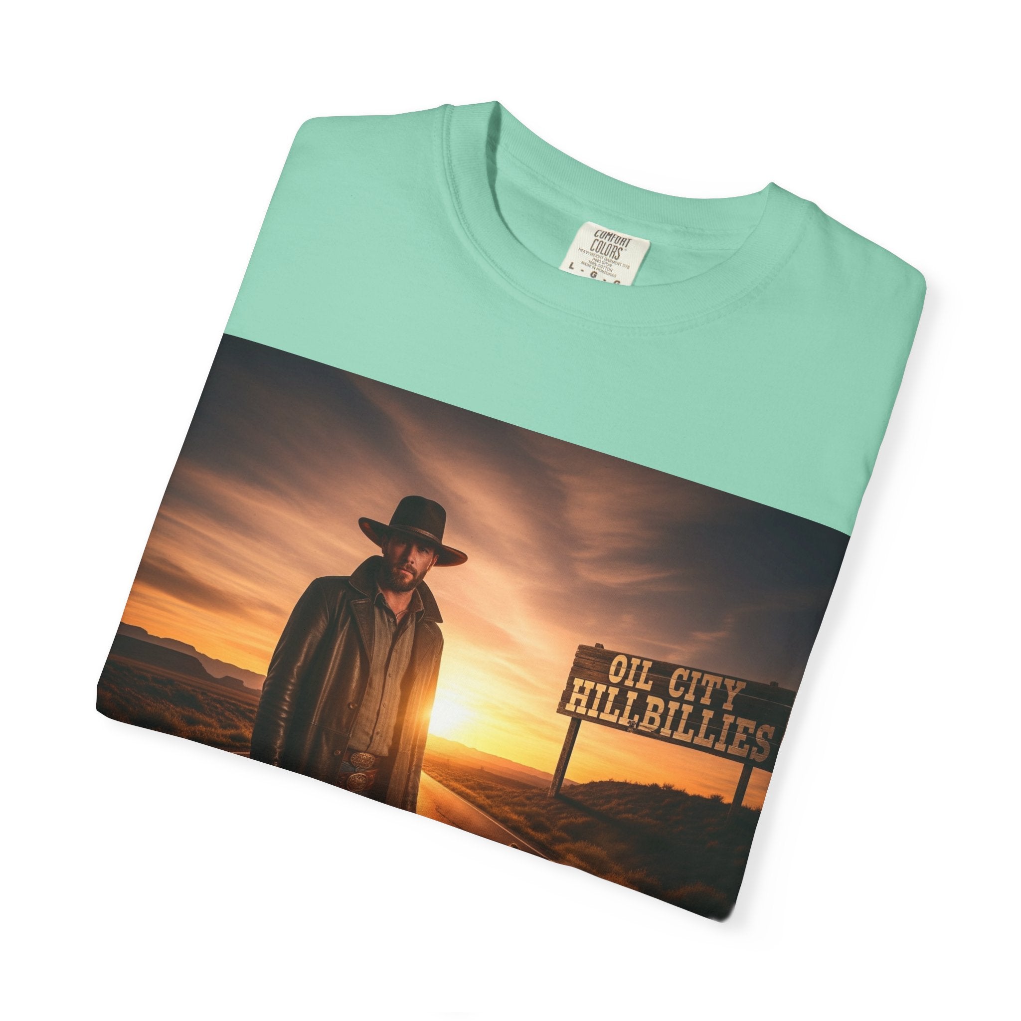 OCH Sunset Cowboy Graphic T-Shirt – Western Style Tee, Gift for Outlaw Country Fans, Casual Wear, Adventure Apparel, Unisex Fashion