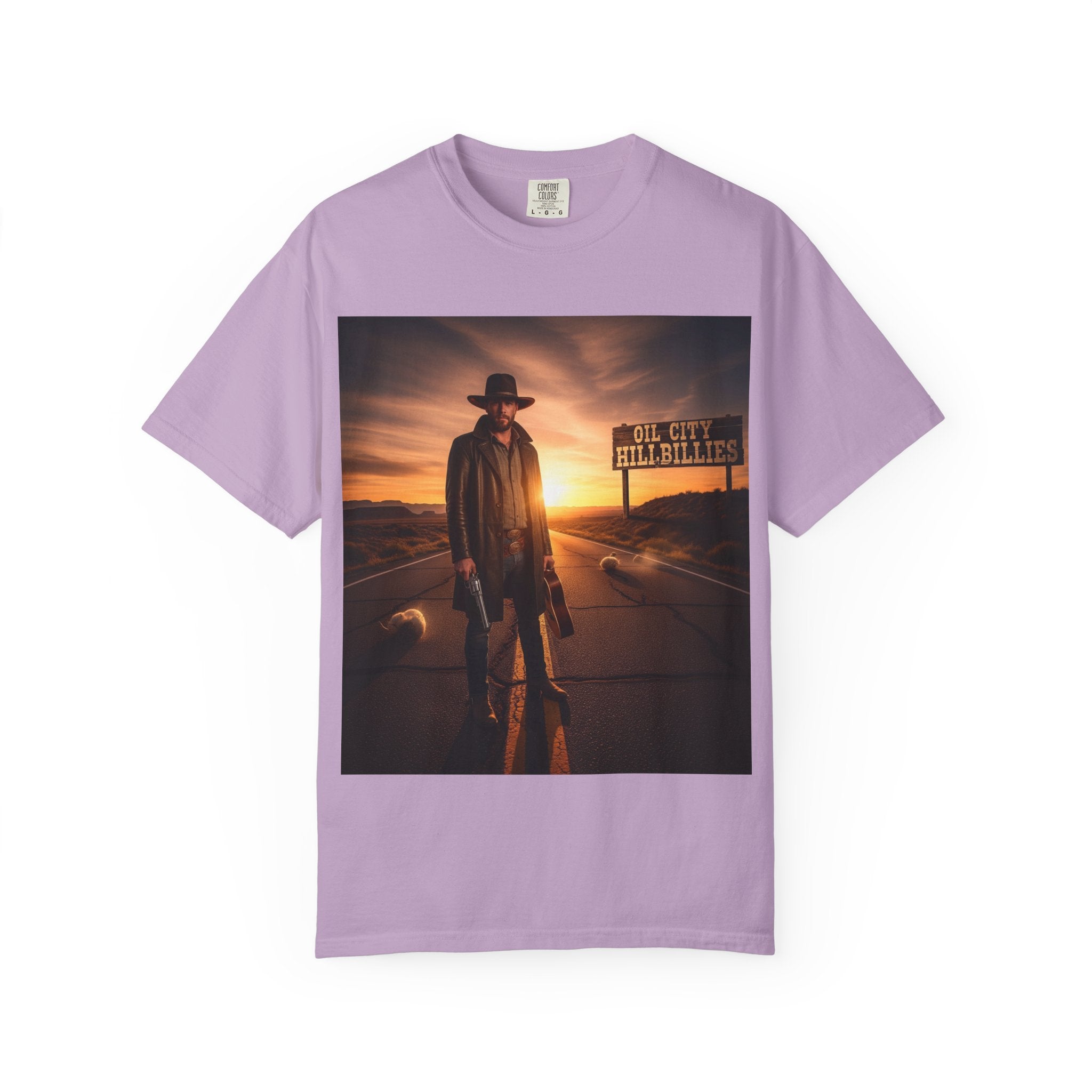 OCH Sunset Cowboy Graphic T-Shirt – Western Style Tee, Gift for Outlaw Country Fans, Casual Wear, Adventure Apparel, Unisex Fashion