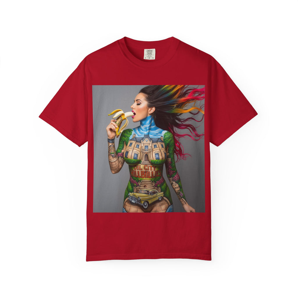 Vibrant Art Tee, Unisex Garment-Dyed T-shirt, Bohemian Style Shirt, Unique Gift, Festival Wear, Artistic Apparel