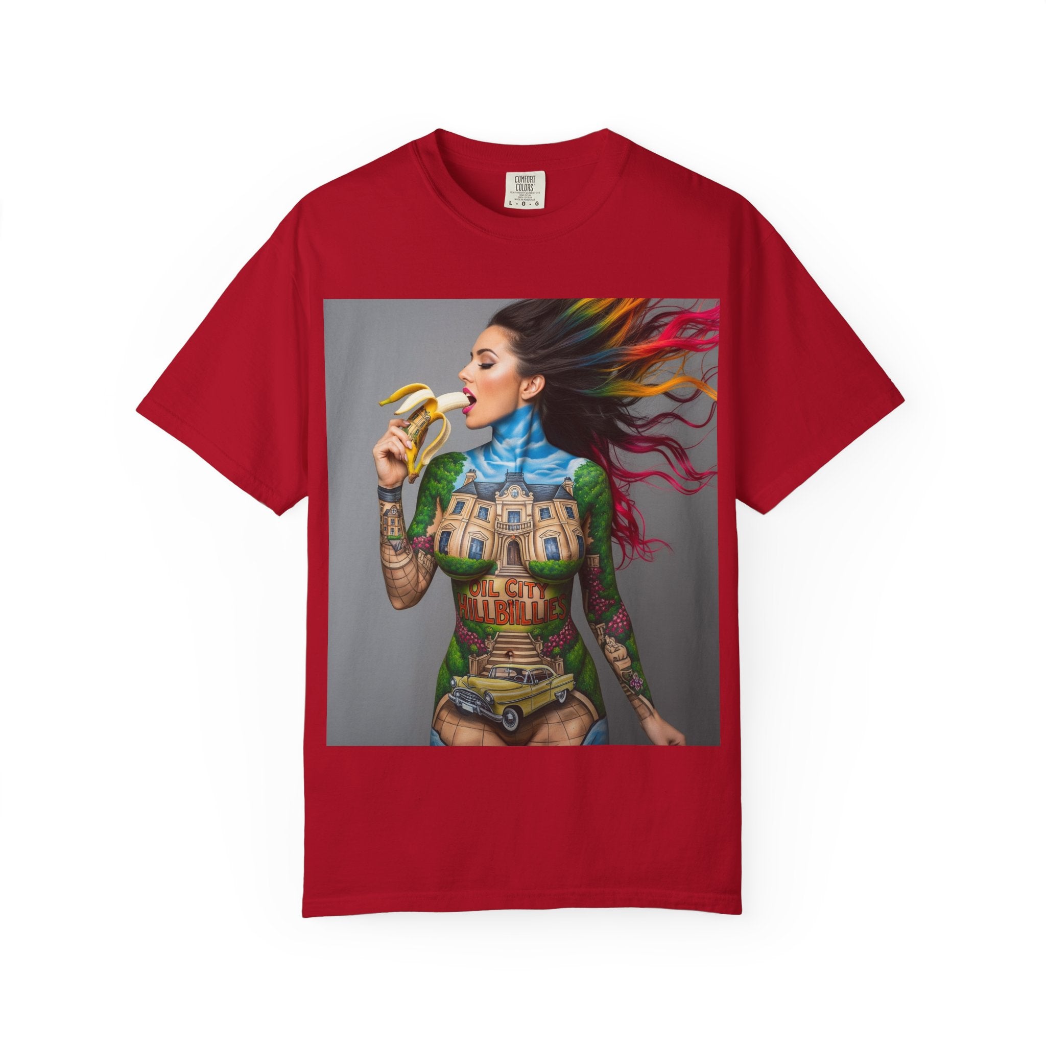 Vibrant Art Tee, Unisex Garment-Dyed T-shirt, Bohemian Style Shirt, Unique Gift, Festival Wear, Artistic Apparel