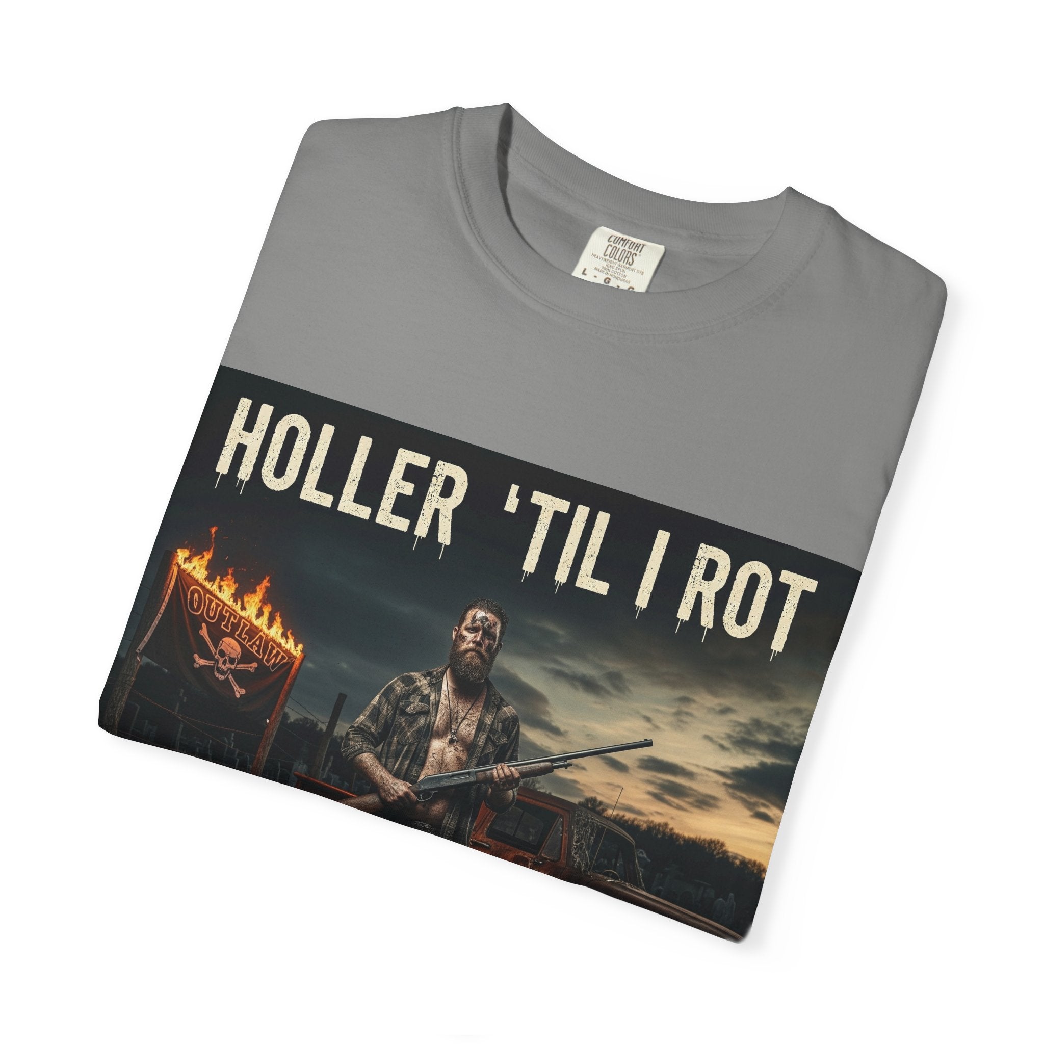 Unisex Graphic Tee - Holler 'Til I Rot, Oil City Hillbillies, Casual Wear, Music Fans, Vintage Style, Great Gift
